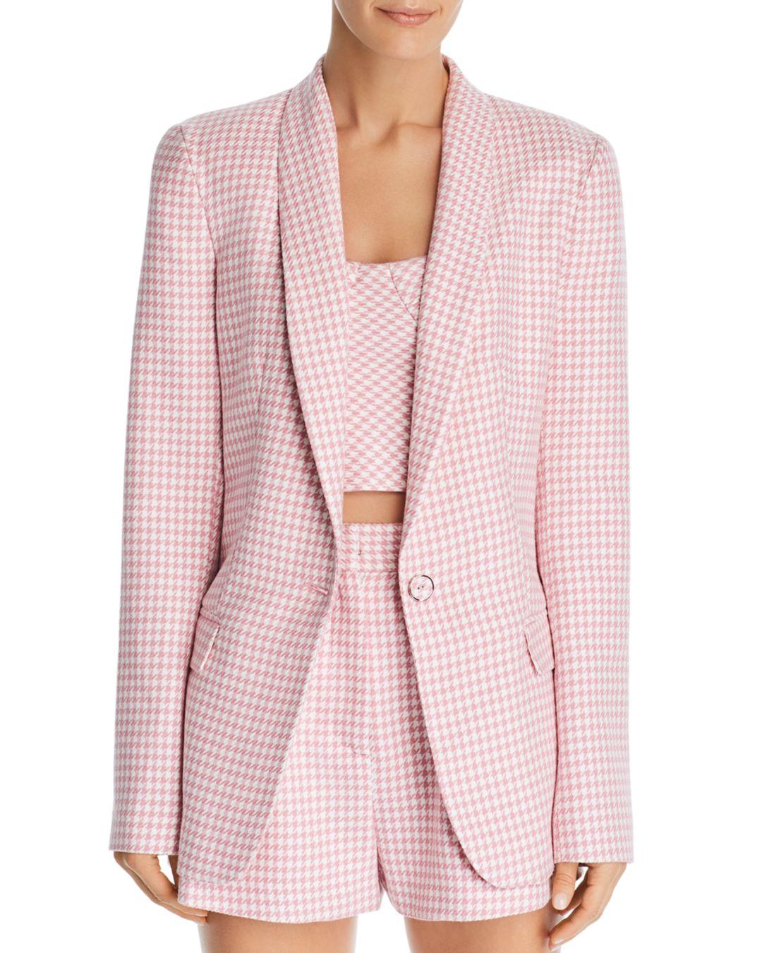 pink houndstooth blazer