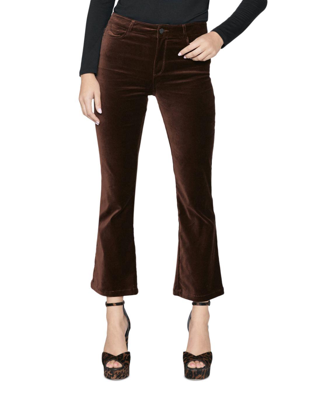 PAIGE Claudine High Rise Kick Flare Velvet Jeans In Chicory Coffee in ...