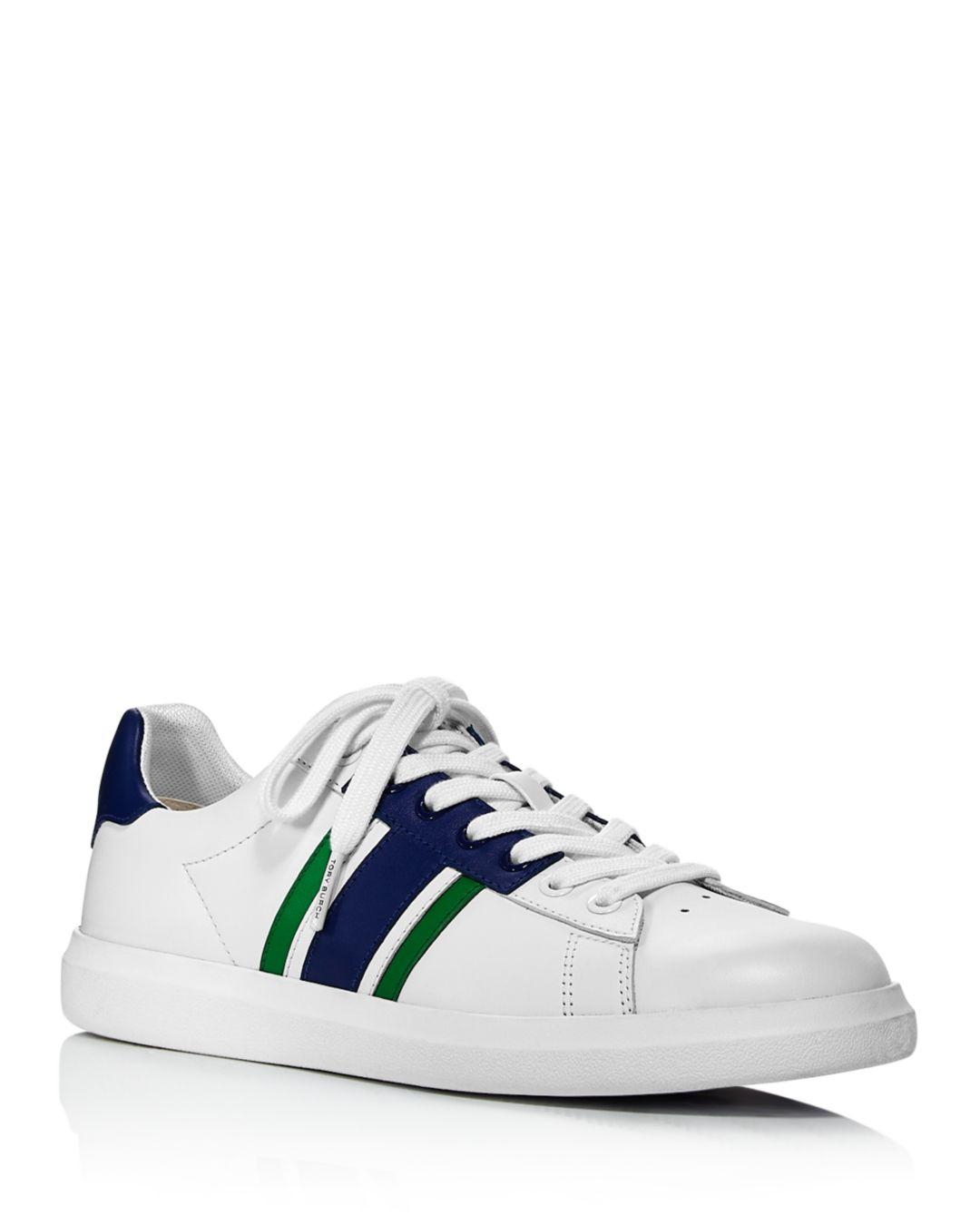 Tory Burch Suede Howell Court Striped Sneaker | Lyst