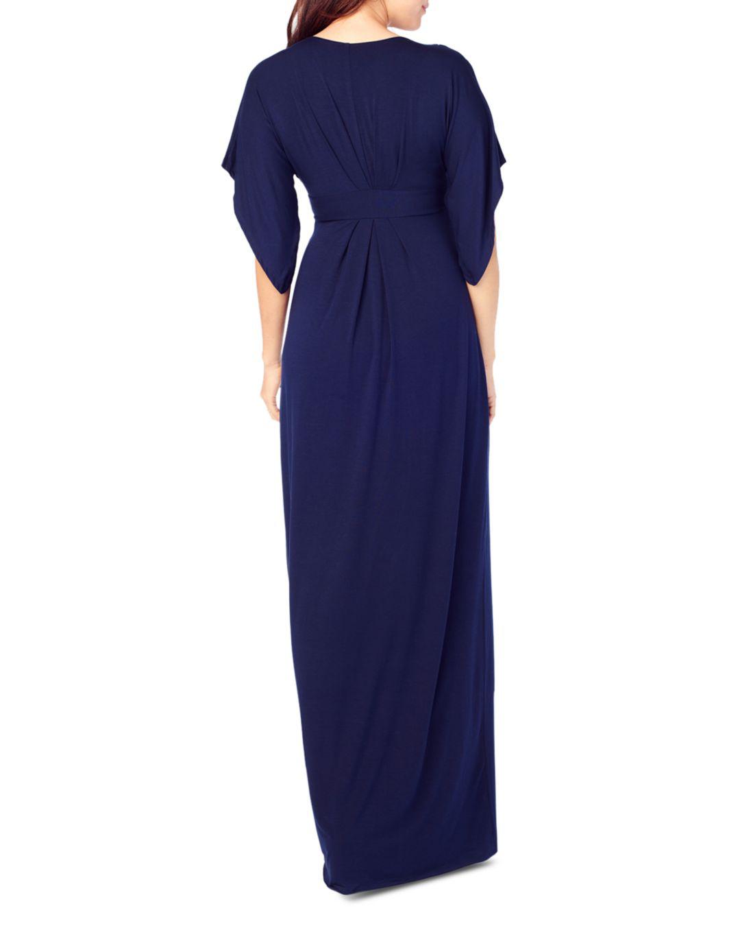navy blue maternity maxi dress