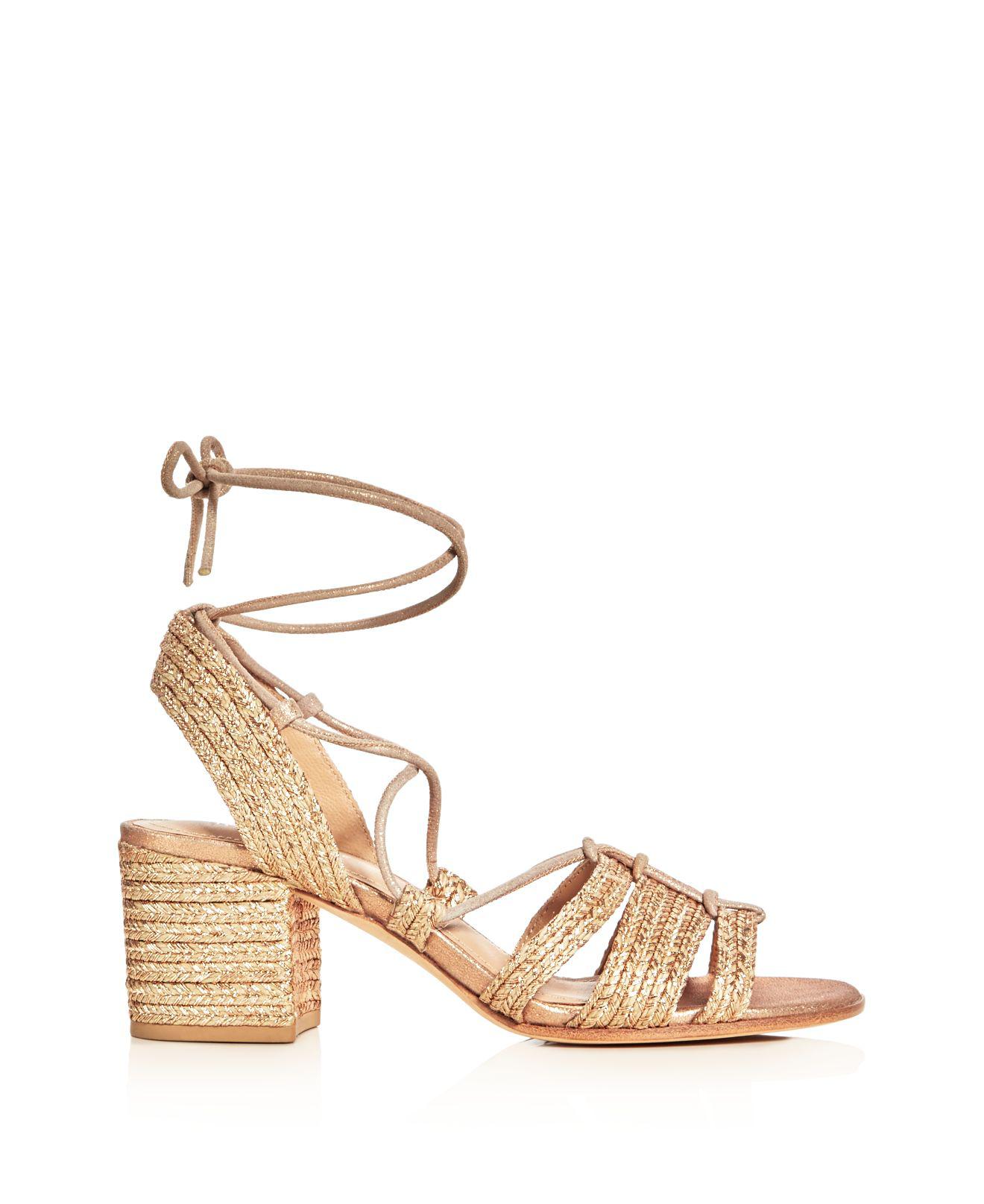 raffia sandals heels