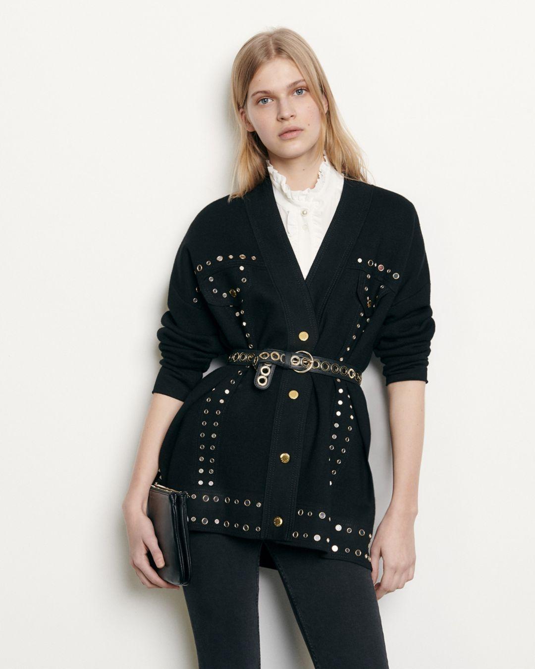 sandro studded cardigan