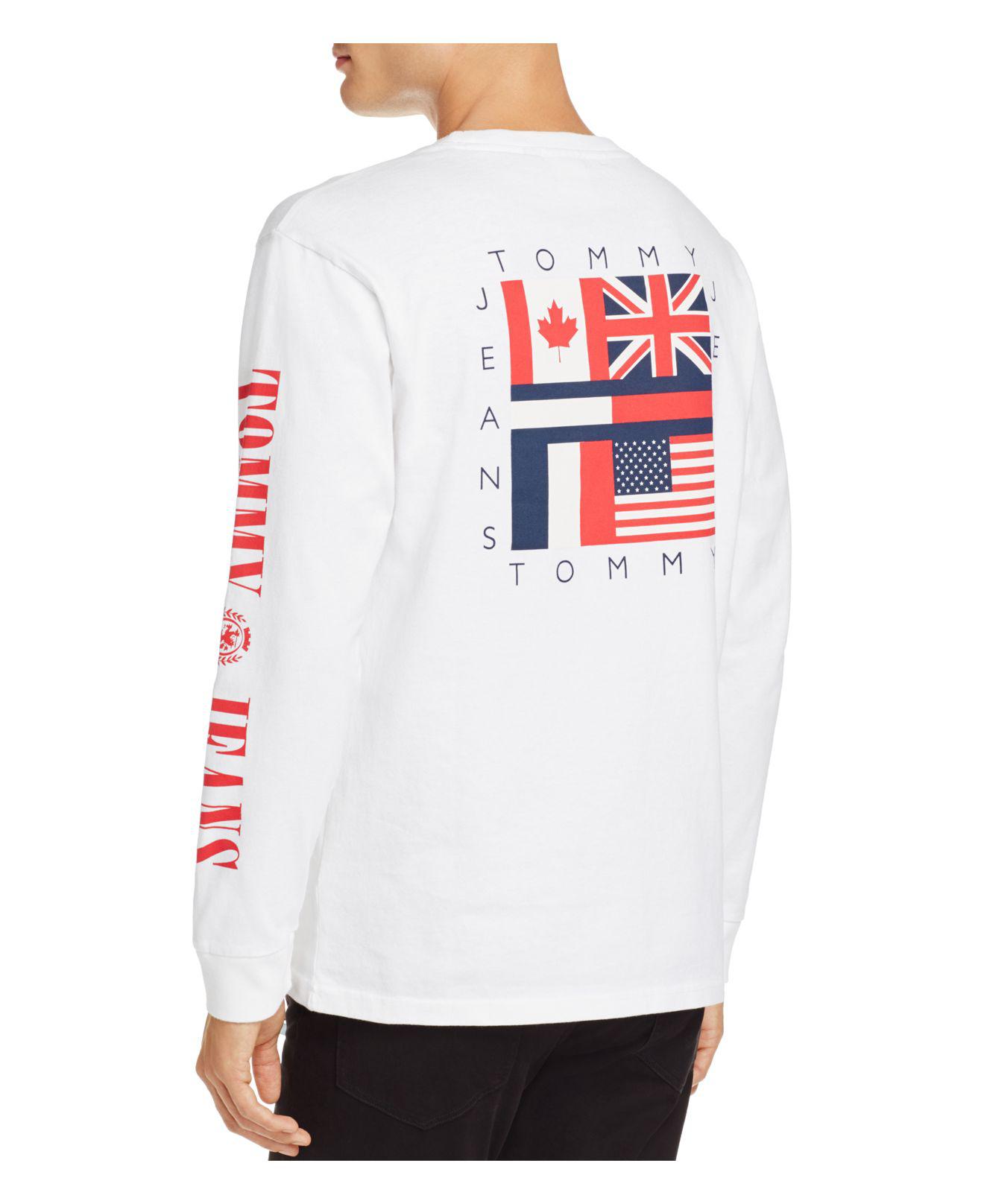 Tommy Hilfiger Denim Tommy Jeans 90's Logo Long Sleeve Crewneck Tee in  Bright White (White) for Men - Lyst