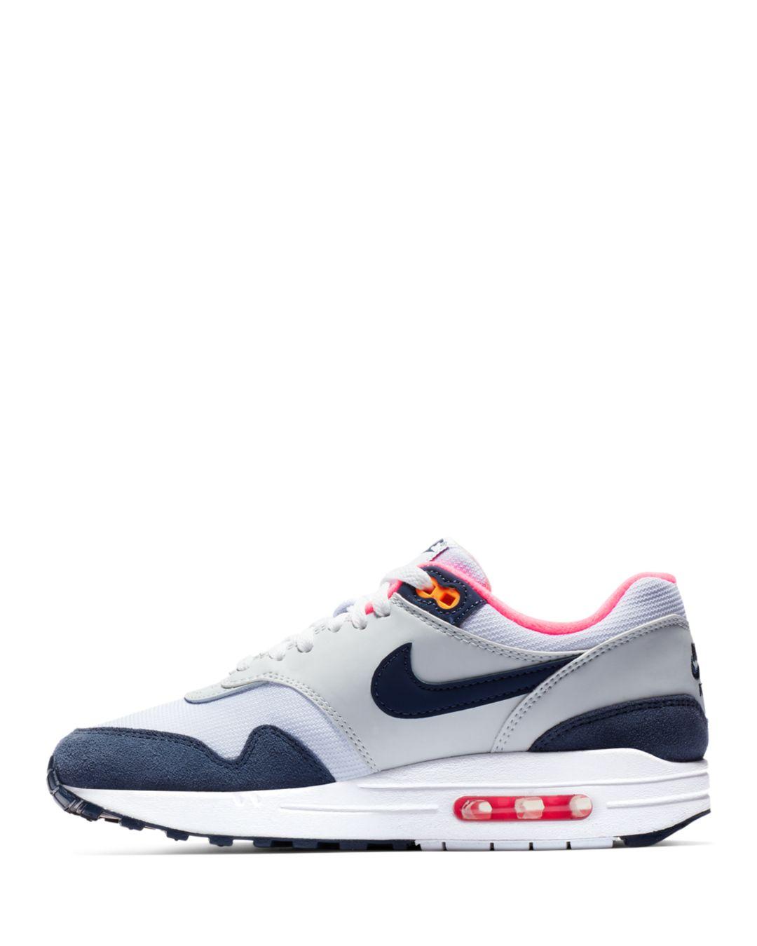 Nike Air Max 1 Pure Platinum Midnight Navy Racer Pink