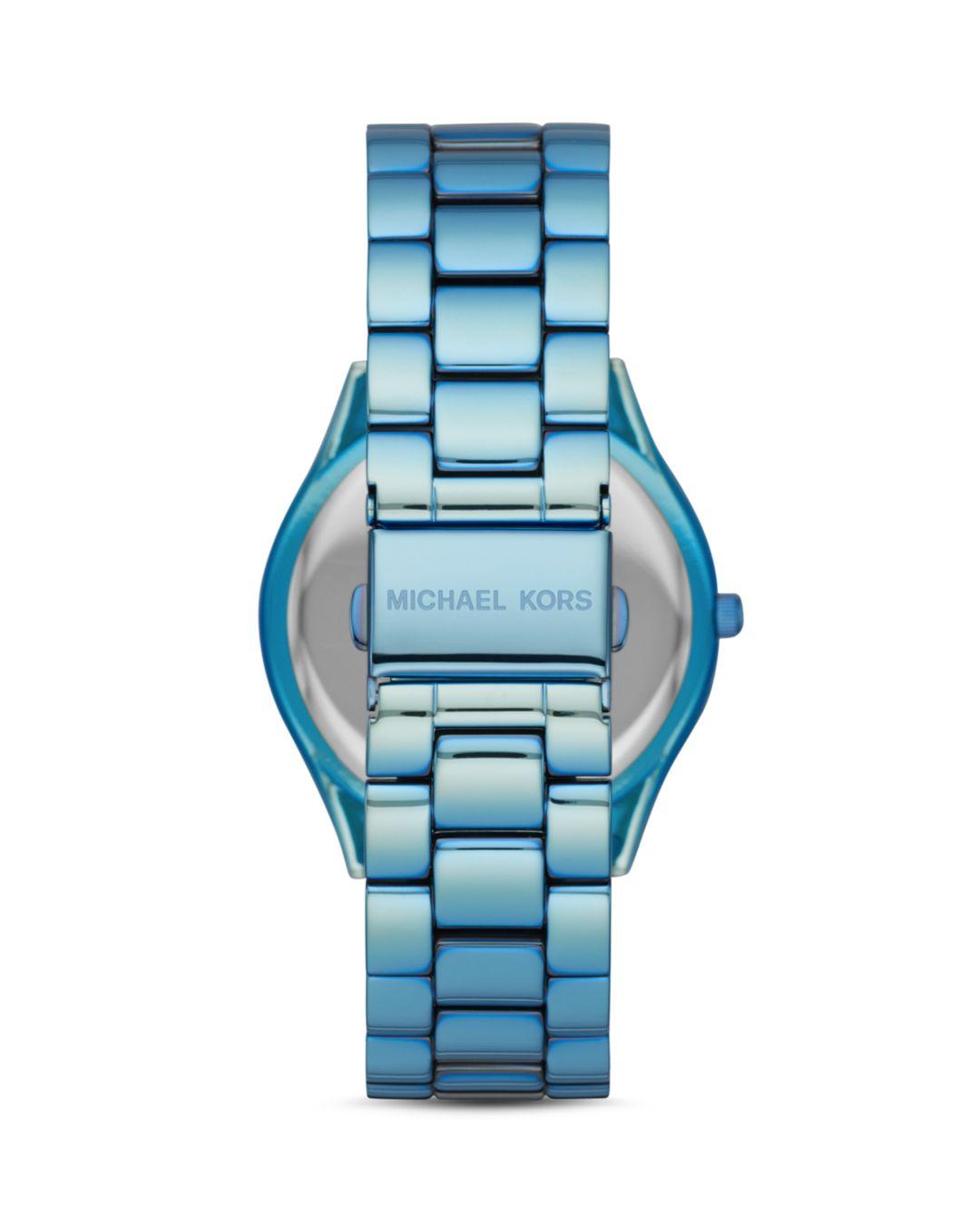 michael kors blue iridescent watch