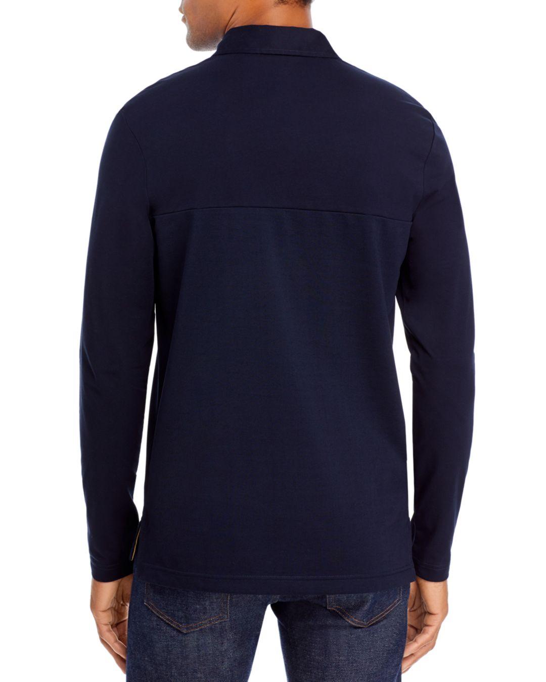 boss plisy long sleeve polo