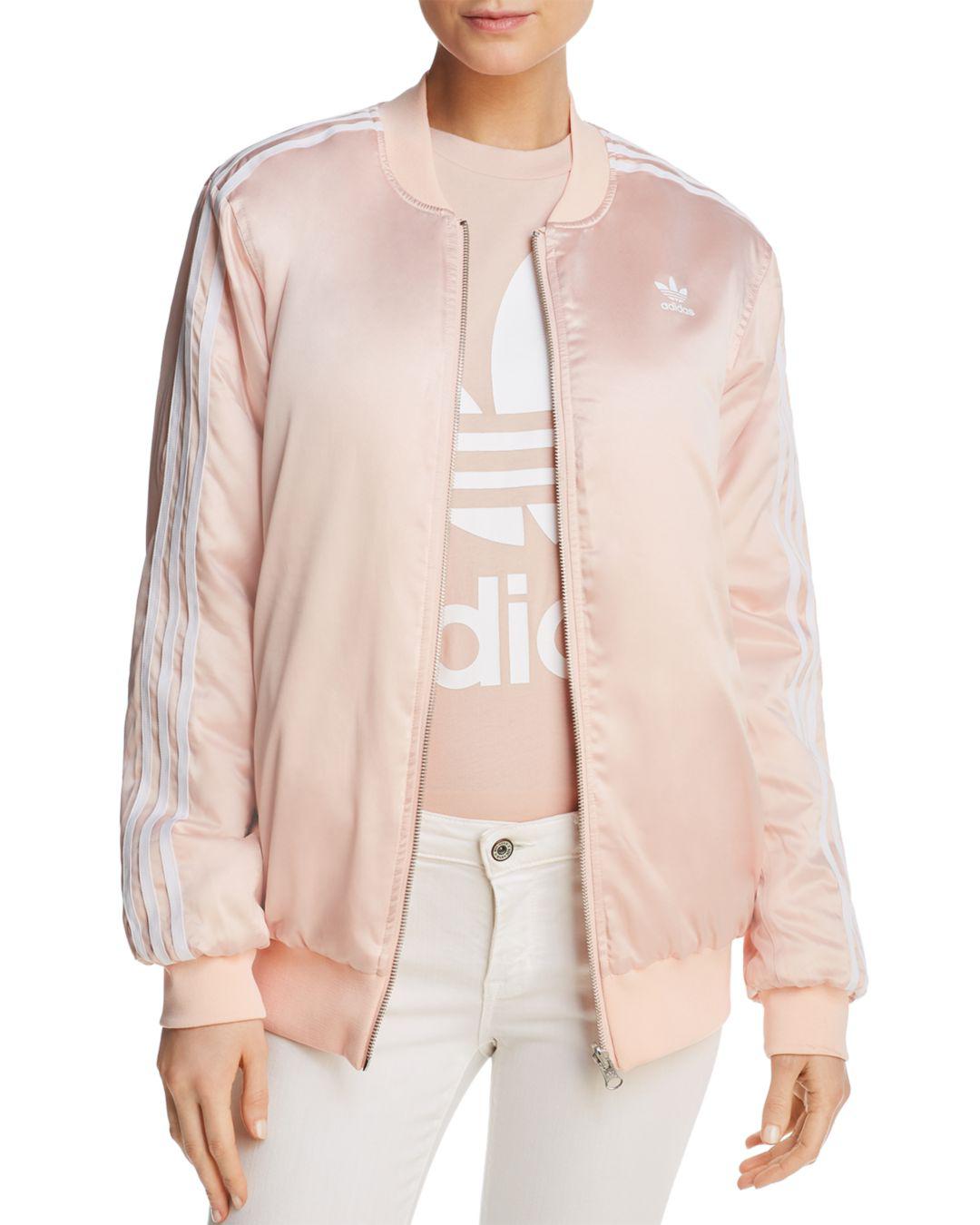 adidas Originals Reversible Floral Print Bomber Jacket in Pink | Lyst Canada