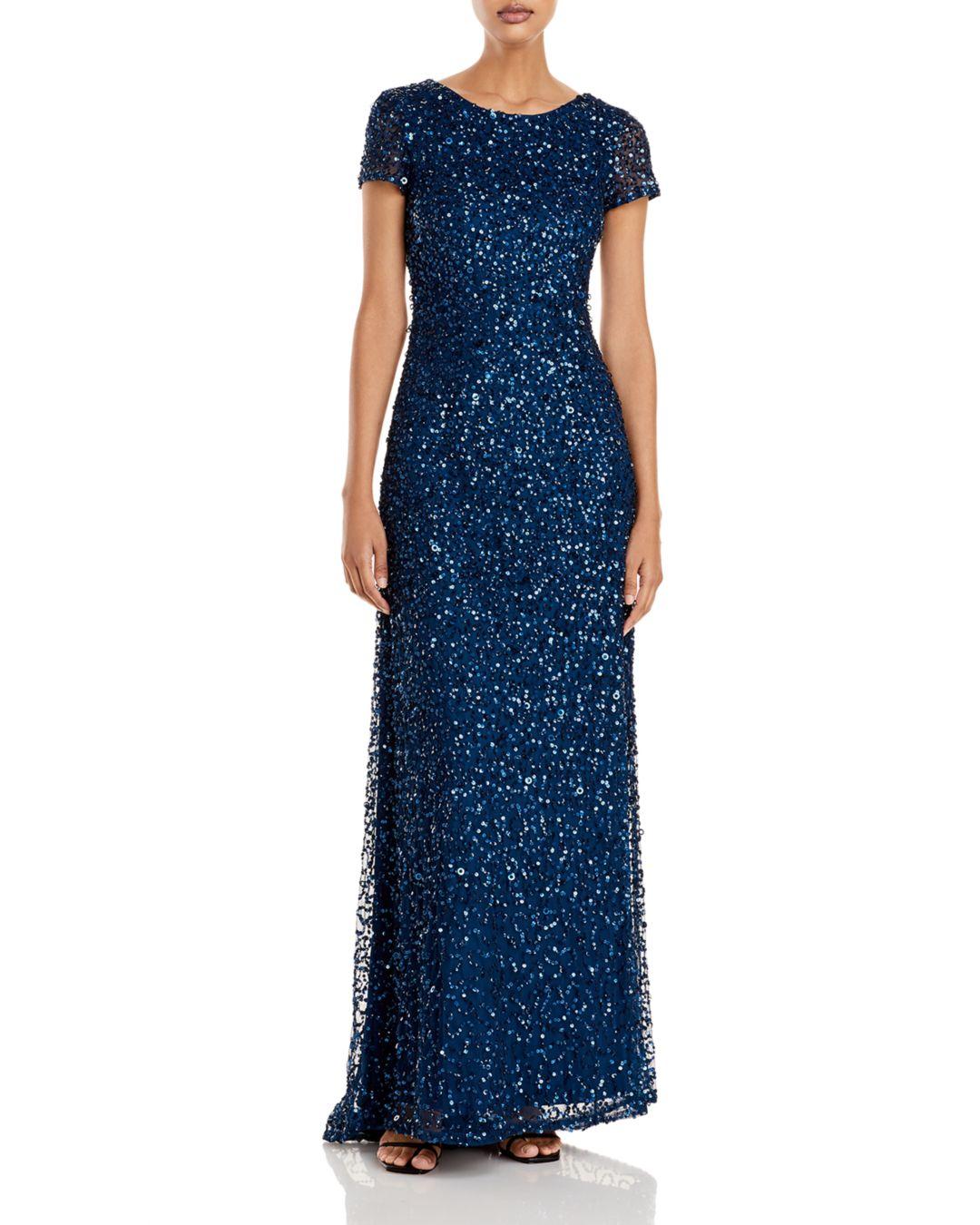 Adrianna Papell Sequined Cap Sleeve ...