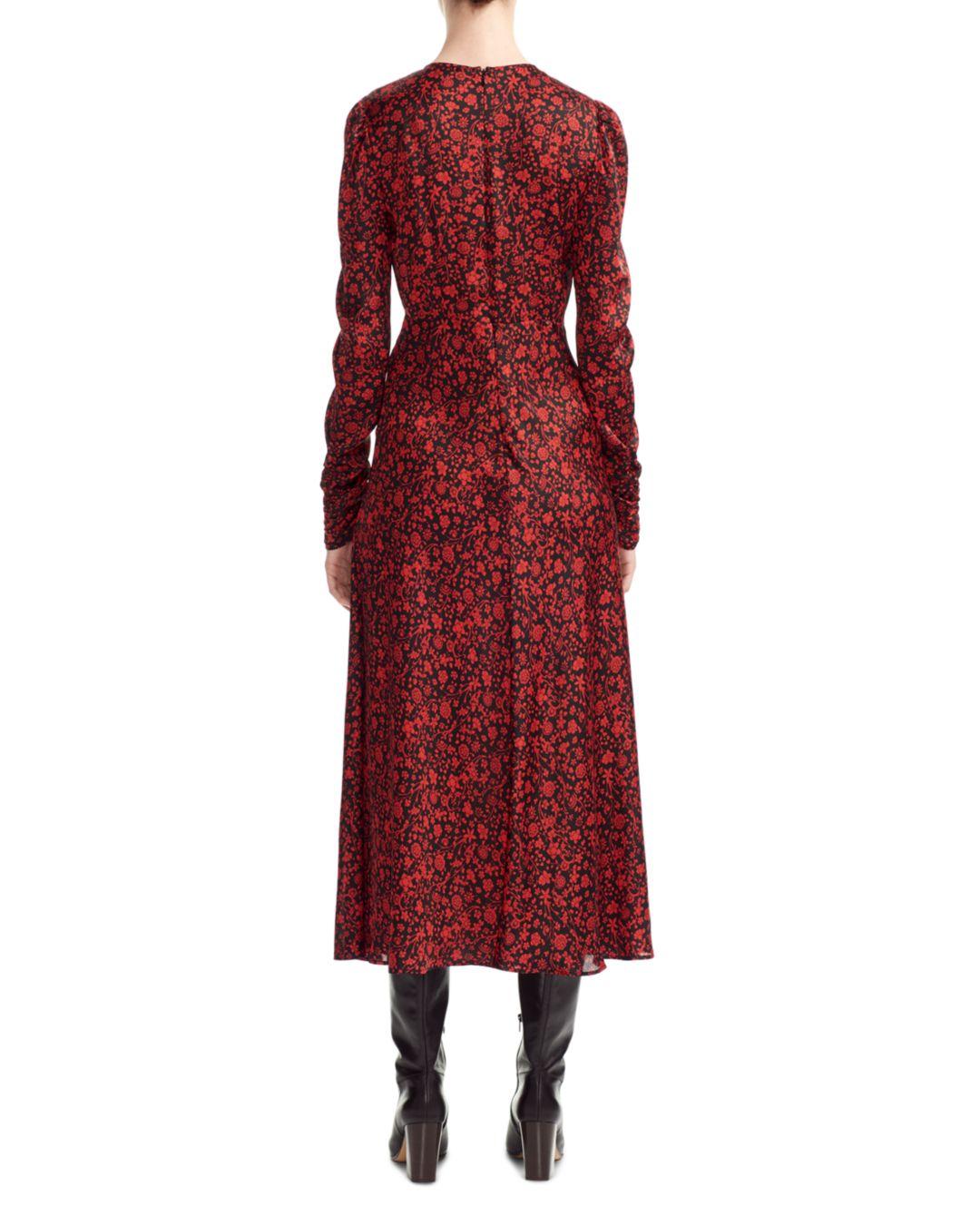 maje floral midi dress
