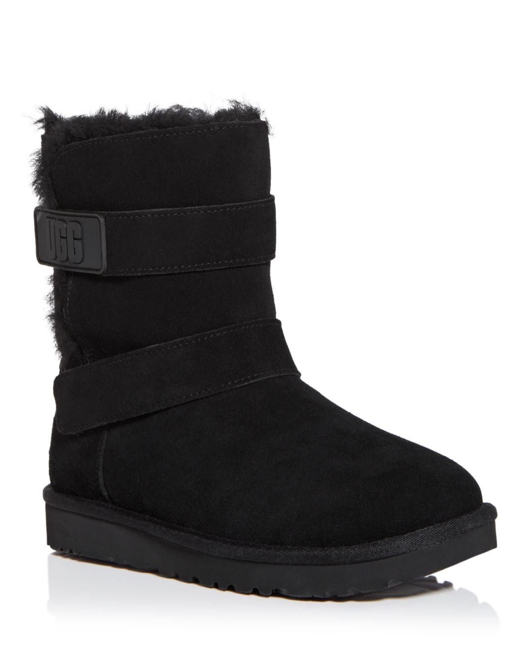 UGG Bailey Logo Strap Boots in Black | Lyst