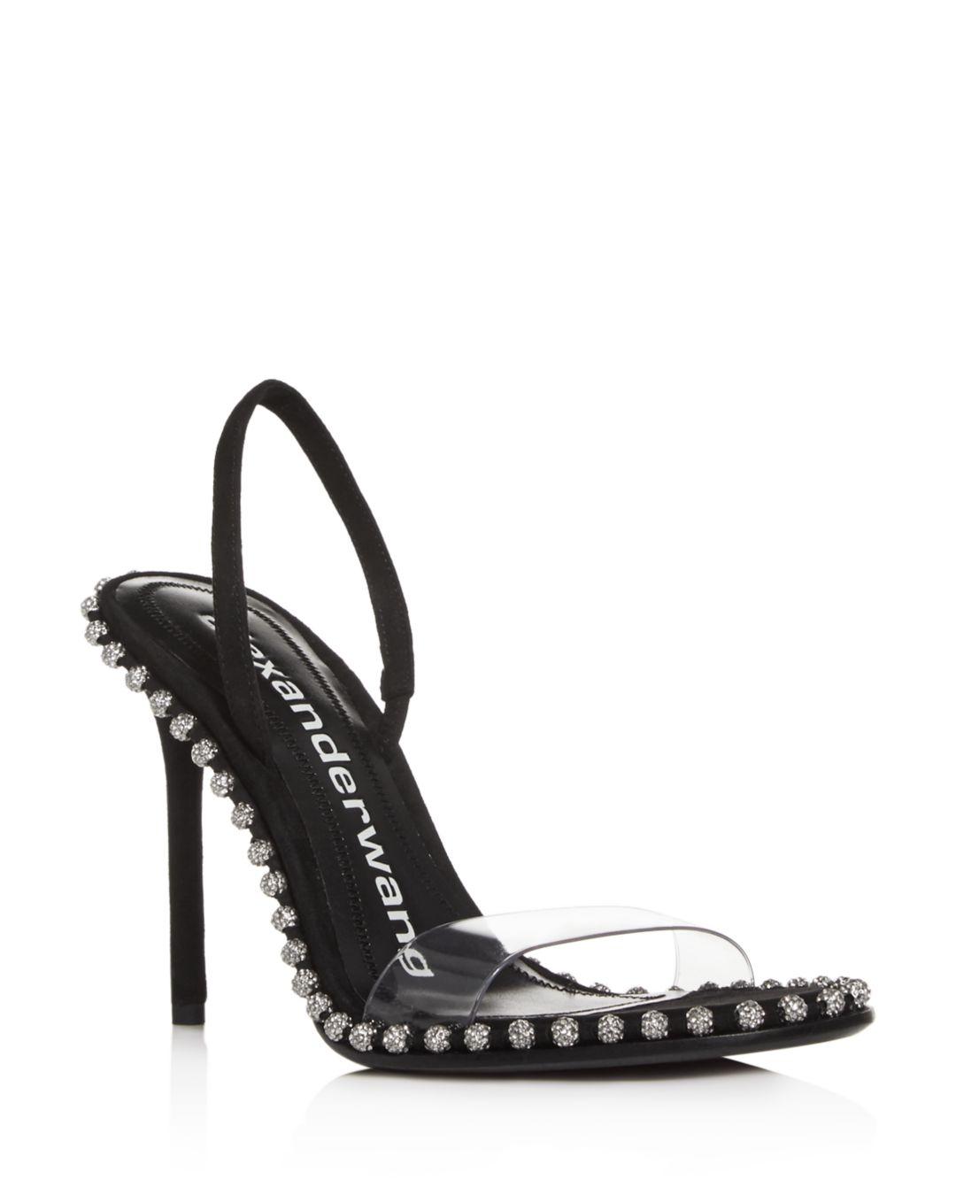 alexander wang nova crystal pcv slingback sandals