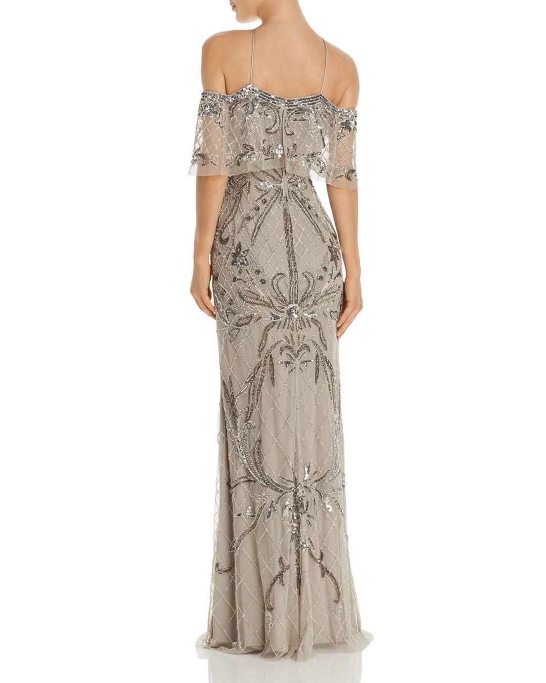 aidan mattox beaded gown
