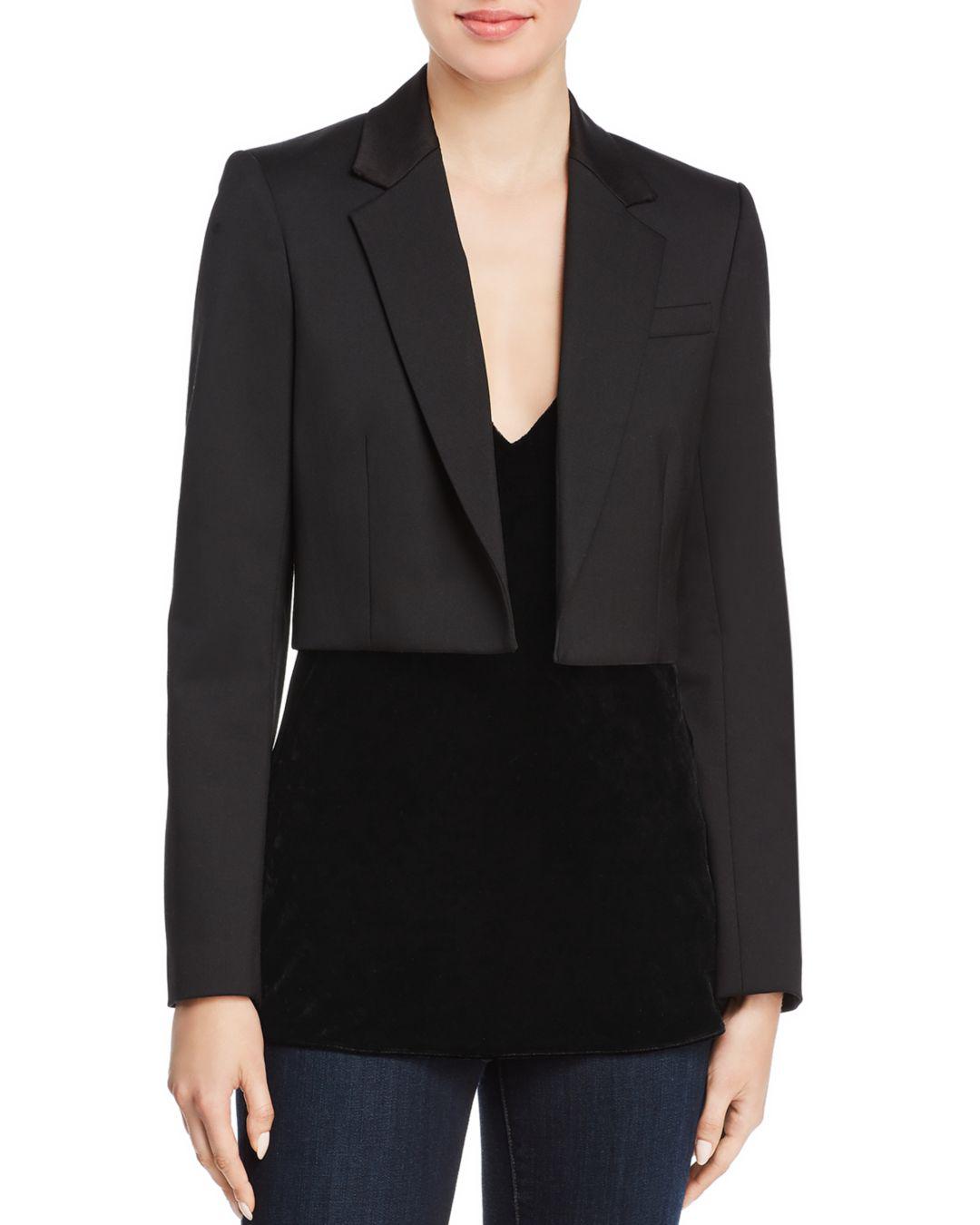Theory Cube Cropped Blazer in Black | Lyst