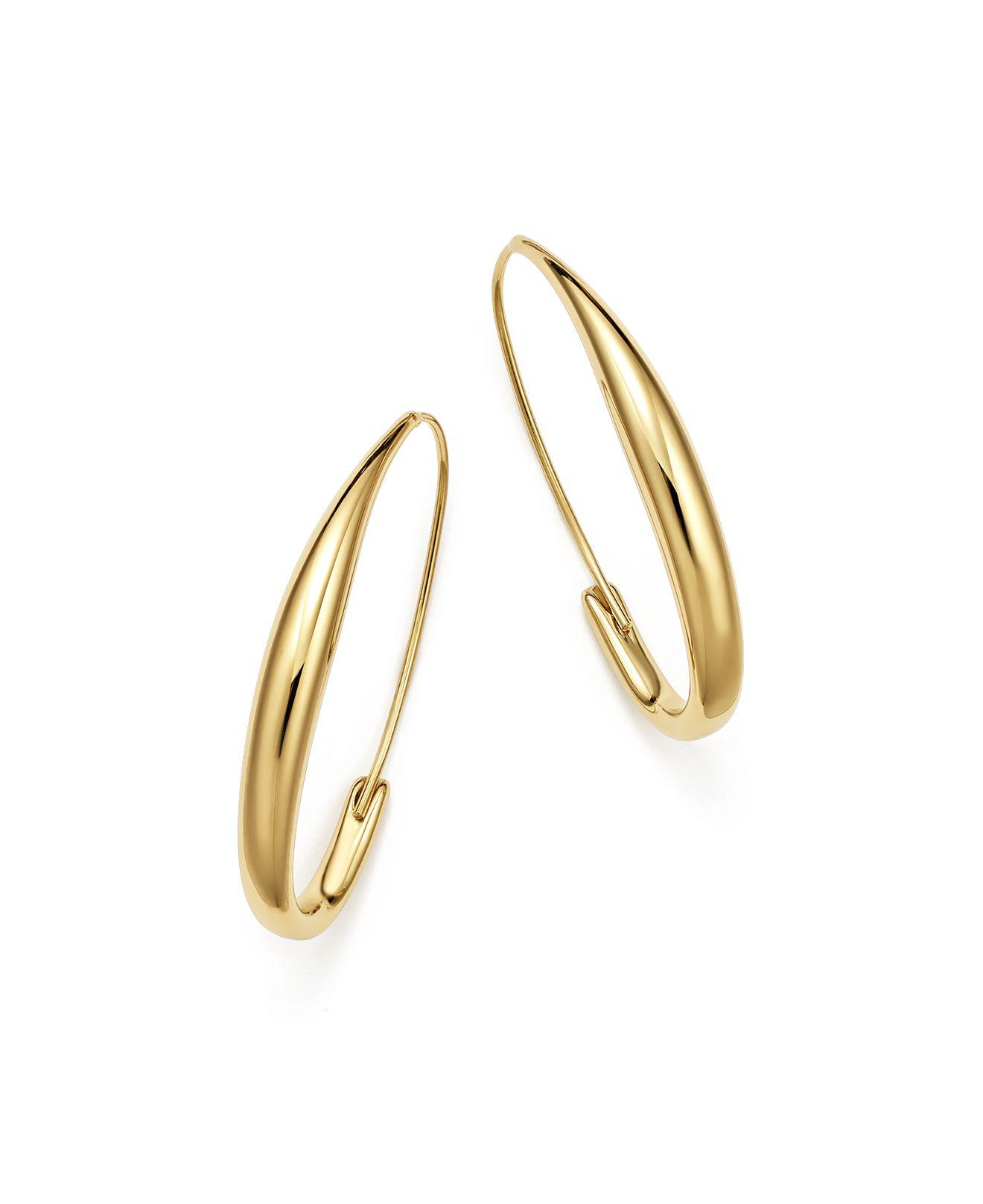 Lyst Bloomingdale S Endless Oval Hoop Earrings In 14k Yellow Gold Bloomingdale S Women Metallic Endless Oval Hoop Earrings