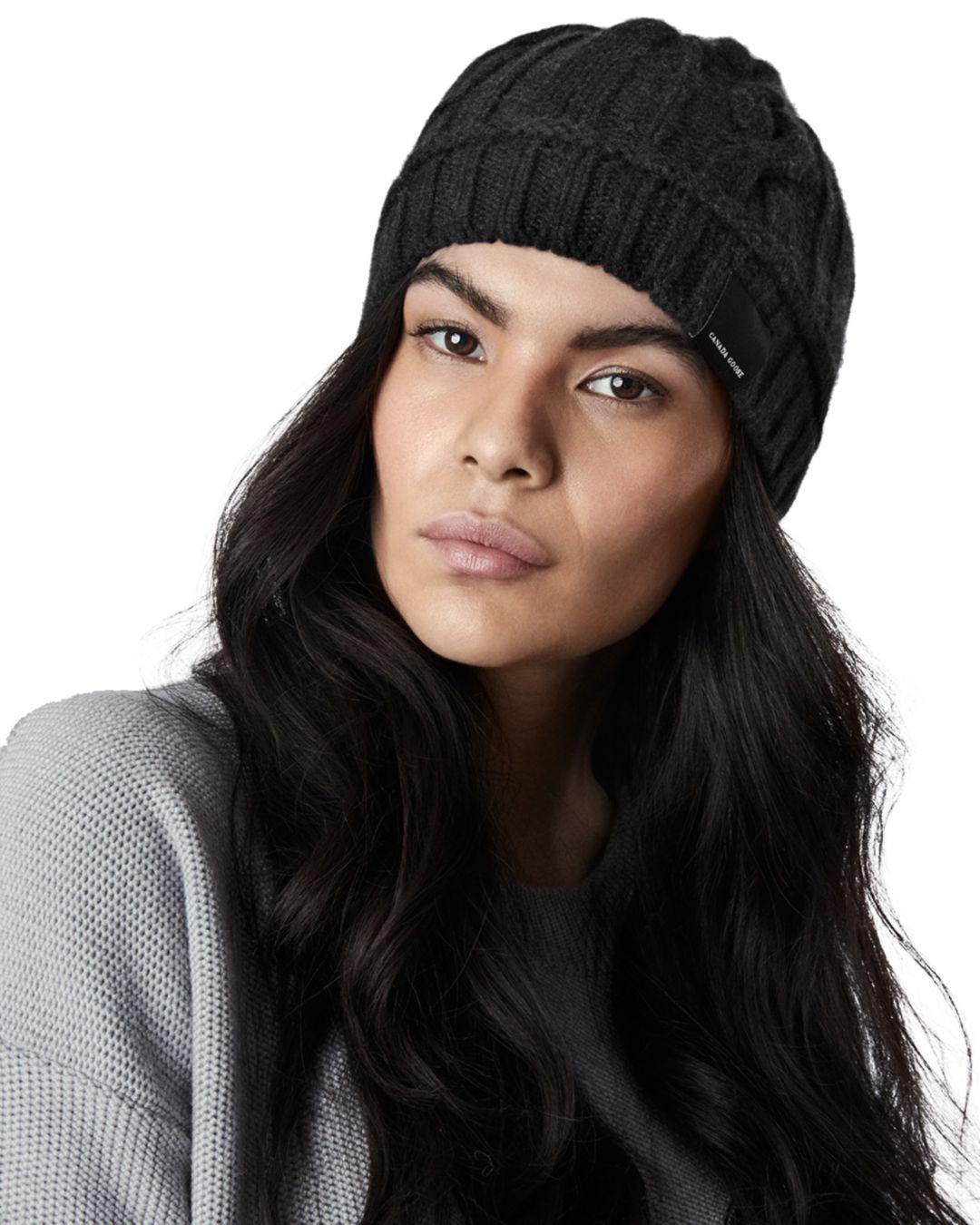 canada goose cable knit beanie