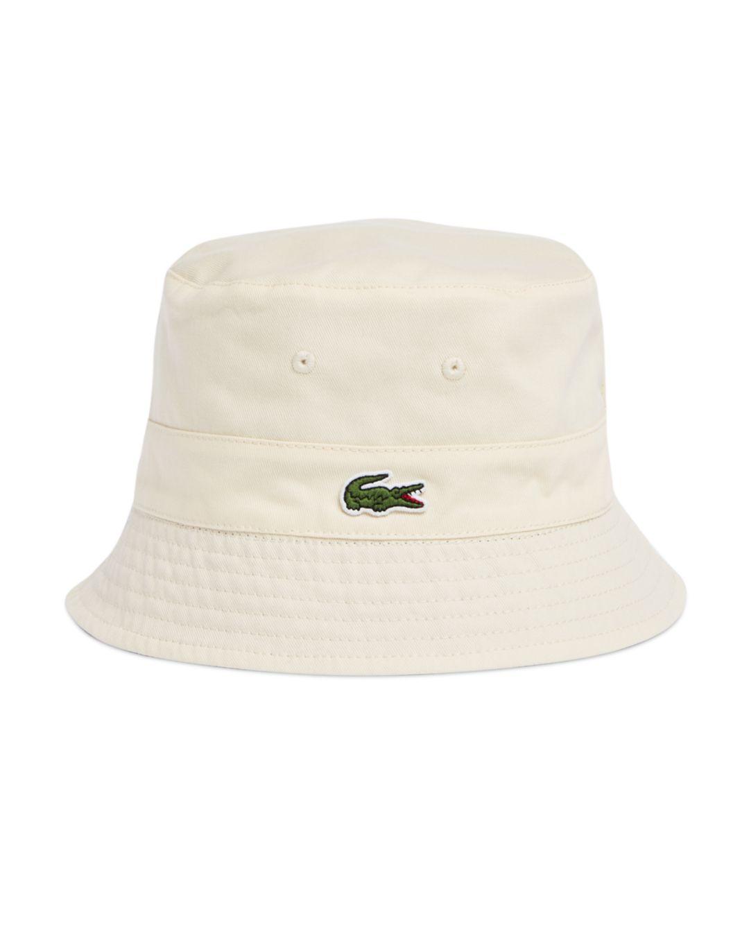 Lacoste Color Block Bucket Hat in Natural for Men - Lyst