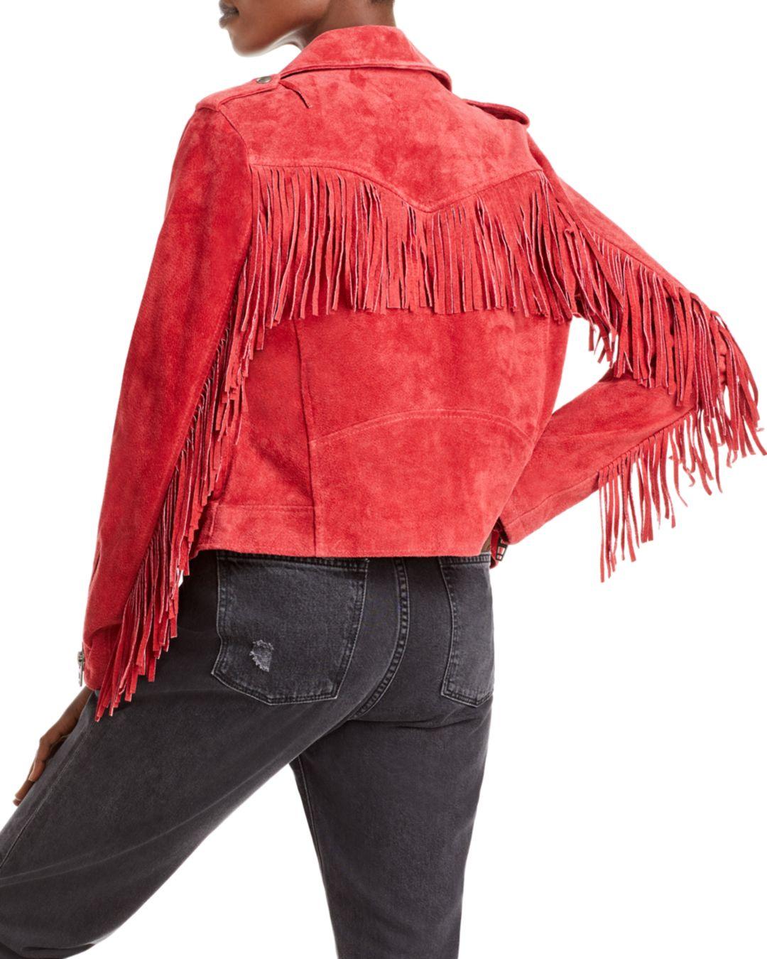 red fringe leather jacket