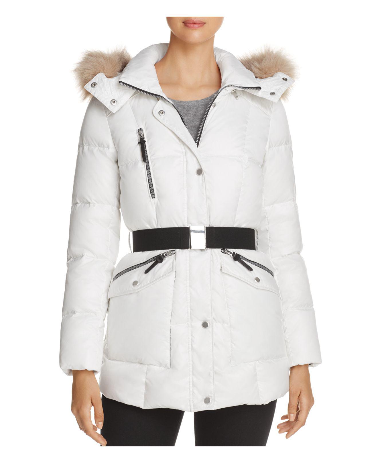 Lyst - Marc New York Lucy Faux Fur Trim Puffer Jacket in White