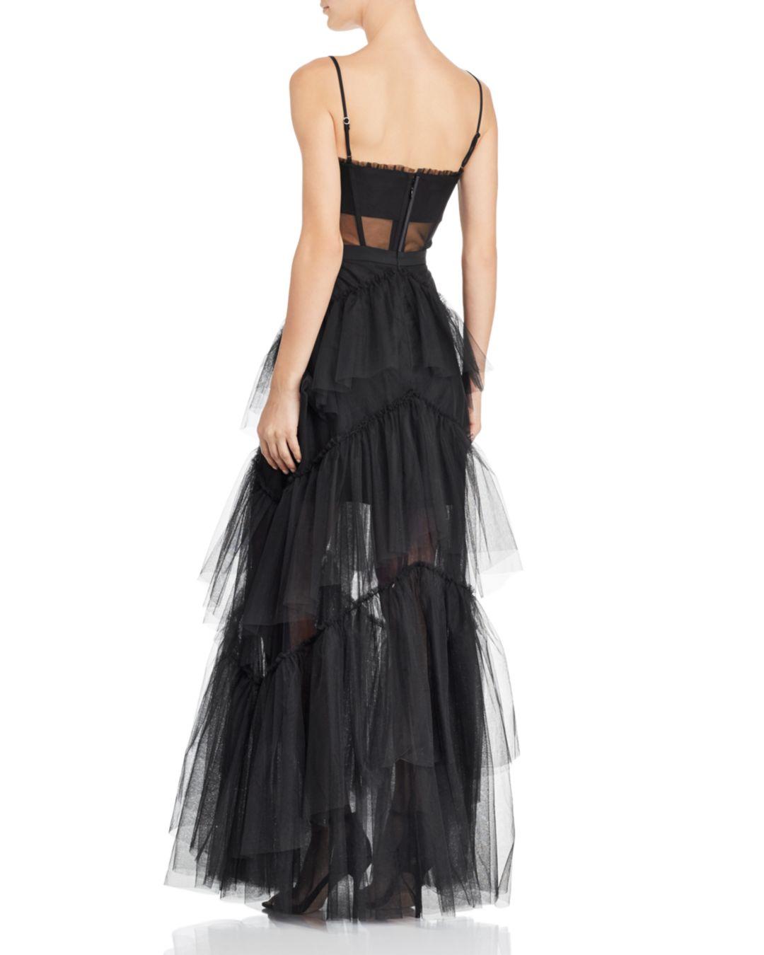 Bcbgmaxazria Tulle Corset Essential Gown In Black Lyst
