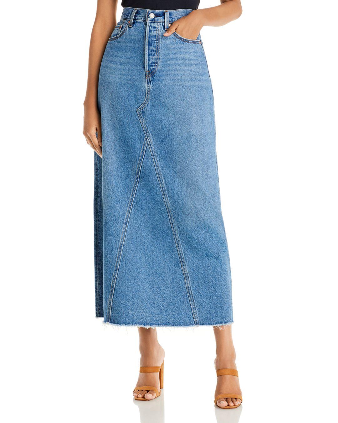 Levi's Iconic Denim Maxi Skirt in Blue | Lyst
