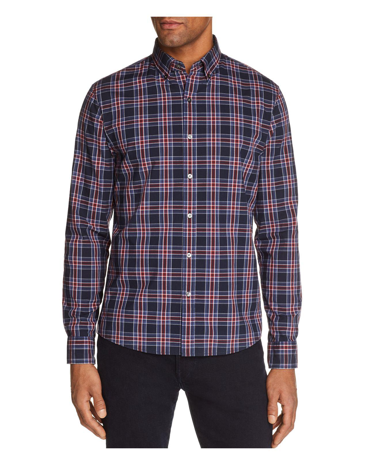 Download Michael Kors Acton Check Slim Fit Long Sleeve Button-down ...