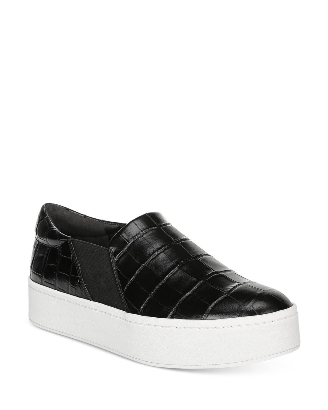Vince Women's Warren Croc - Embossed Platform Sneakers in Black | Lyst