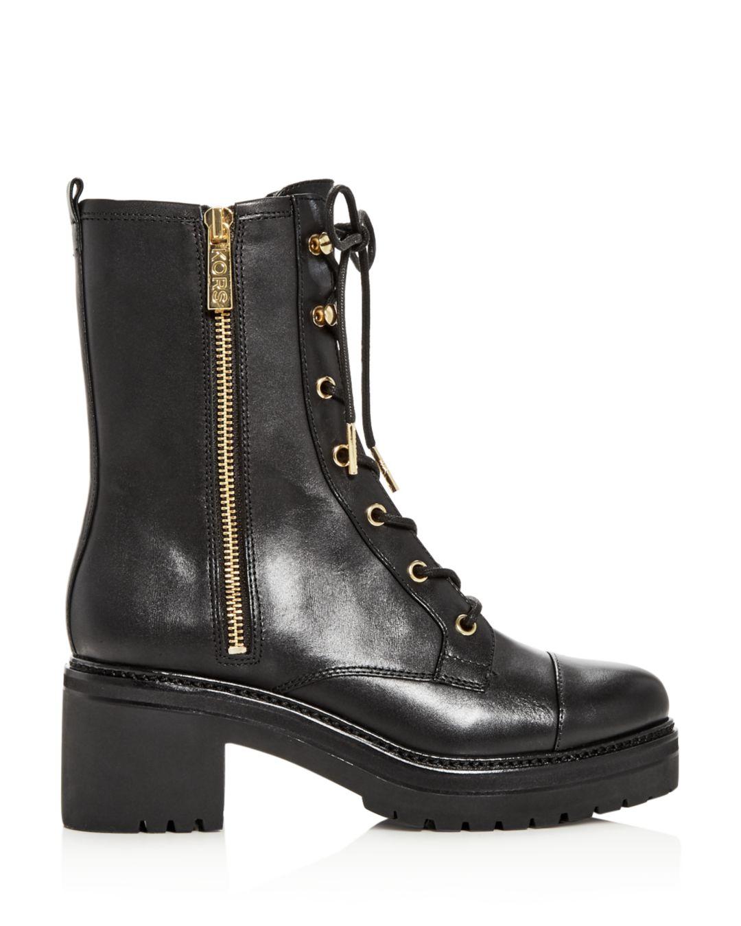 MICHAEL Michael Kors Leather Women's Anaka Platform Combat Boots in ...