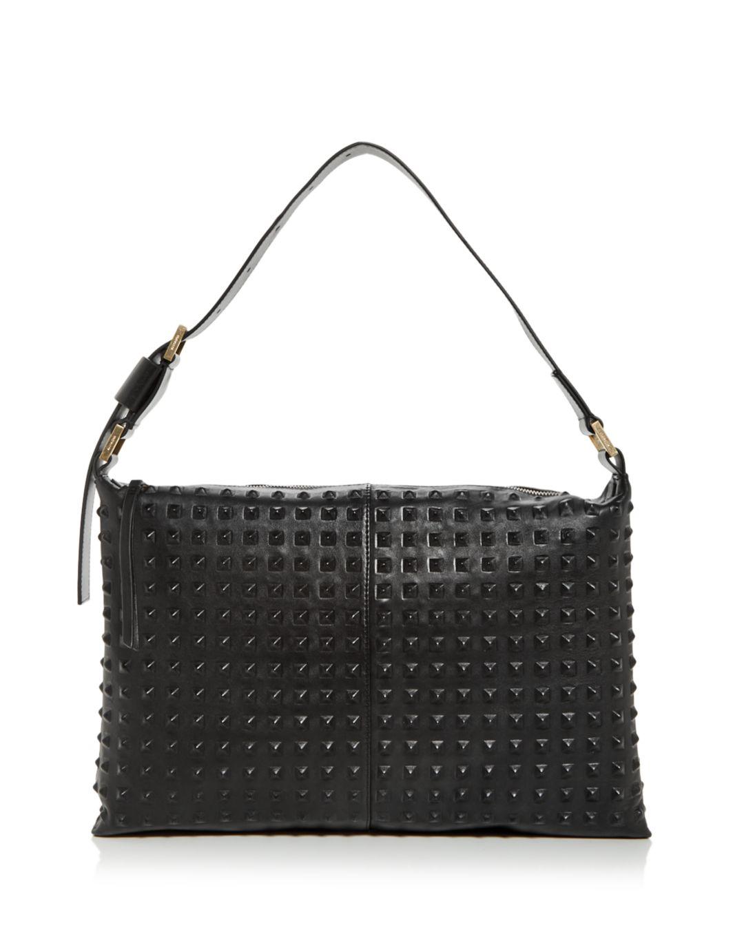 AllSaints Edbury Studded Leather Shoulder Bag in Black | Lyst