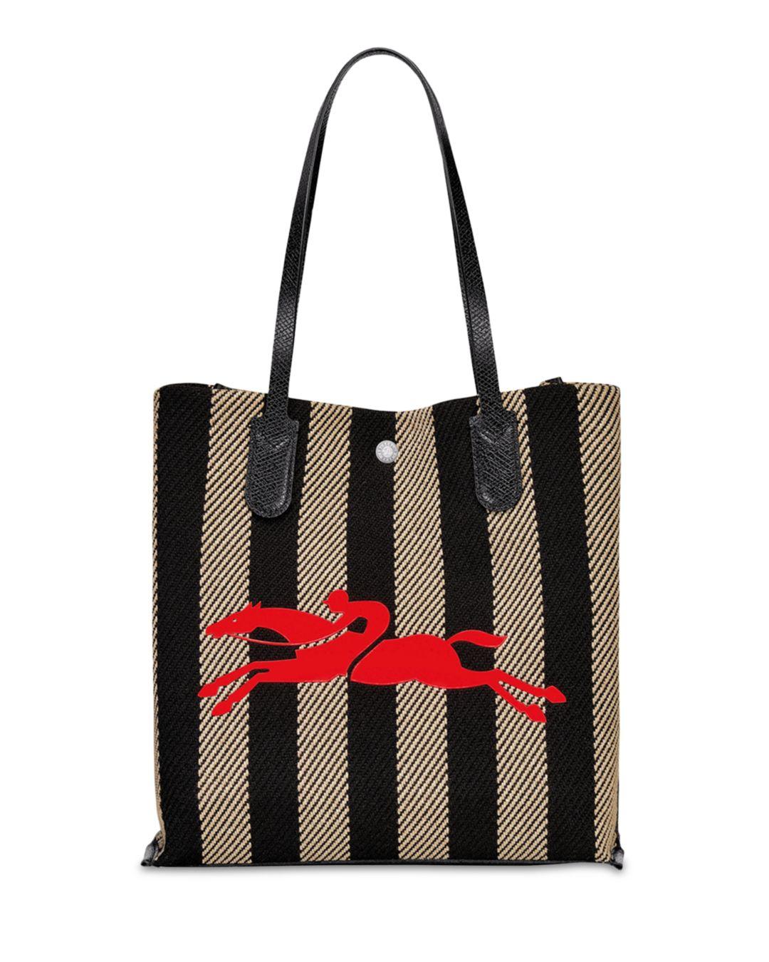 Longchamp Essential Stripe Recycled Cotton Tote | Lyst