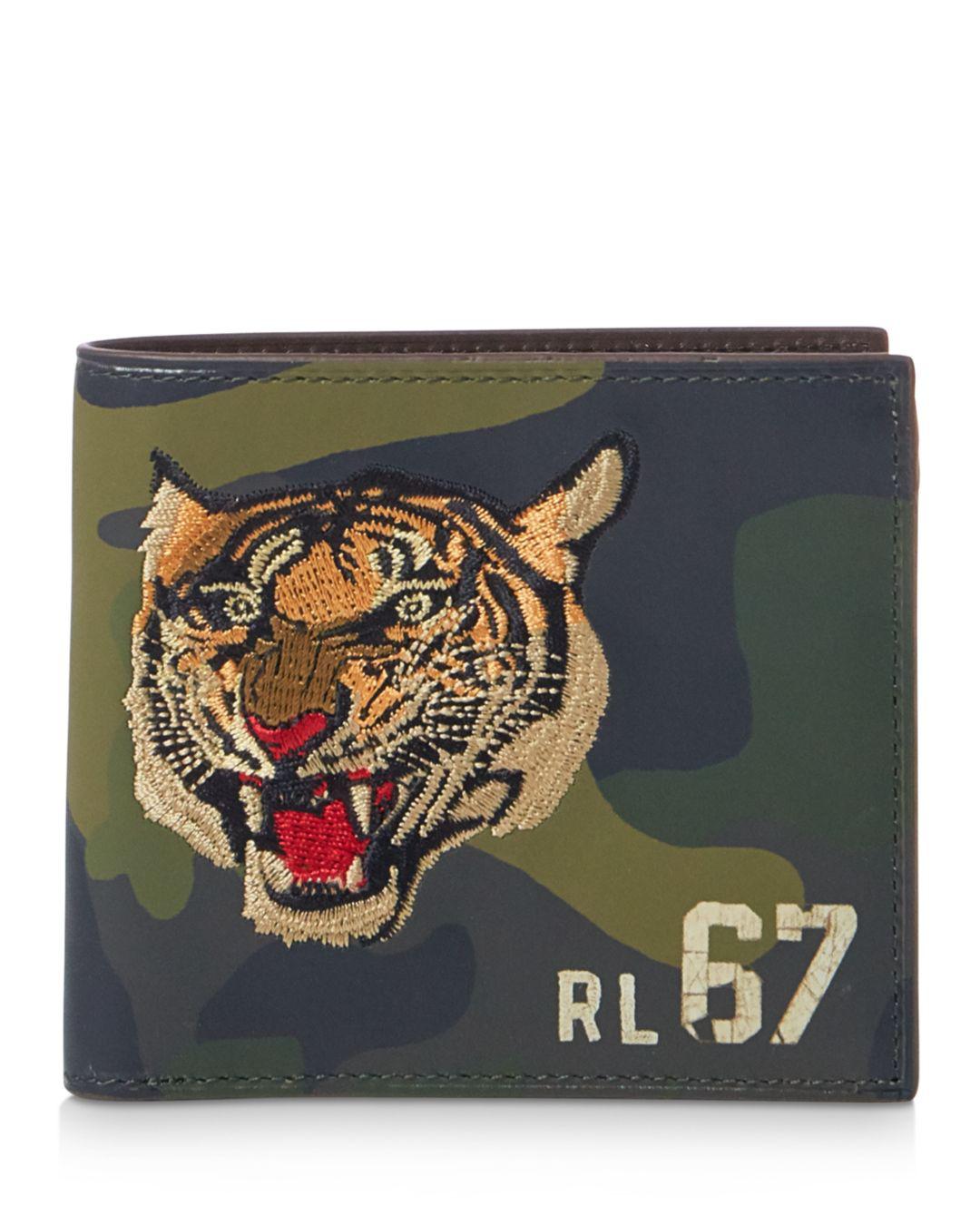 Polo Ralph Lauren Camouflage Tiger Leather Wallet in Green for Men - Lyst