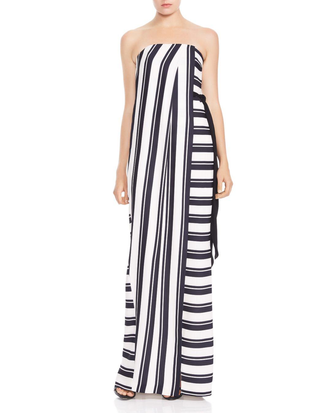 halston heritage black and white dress