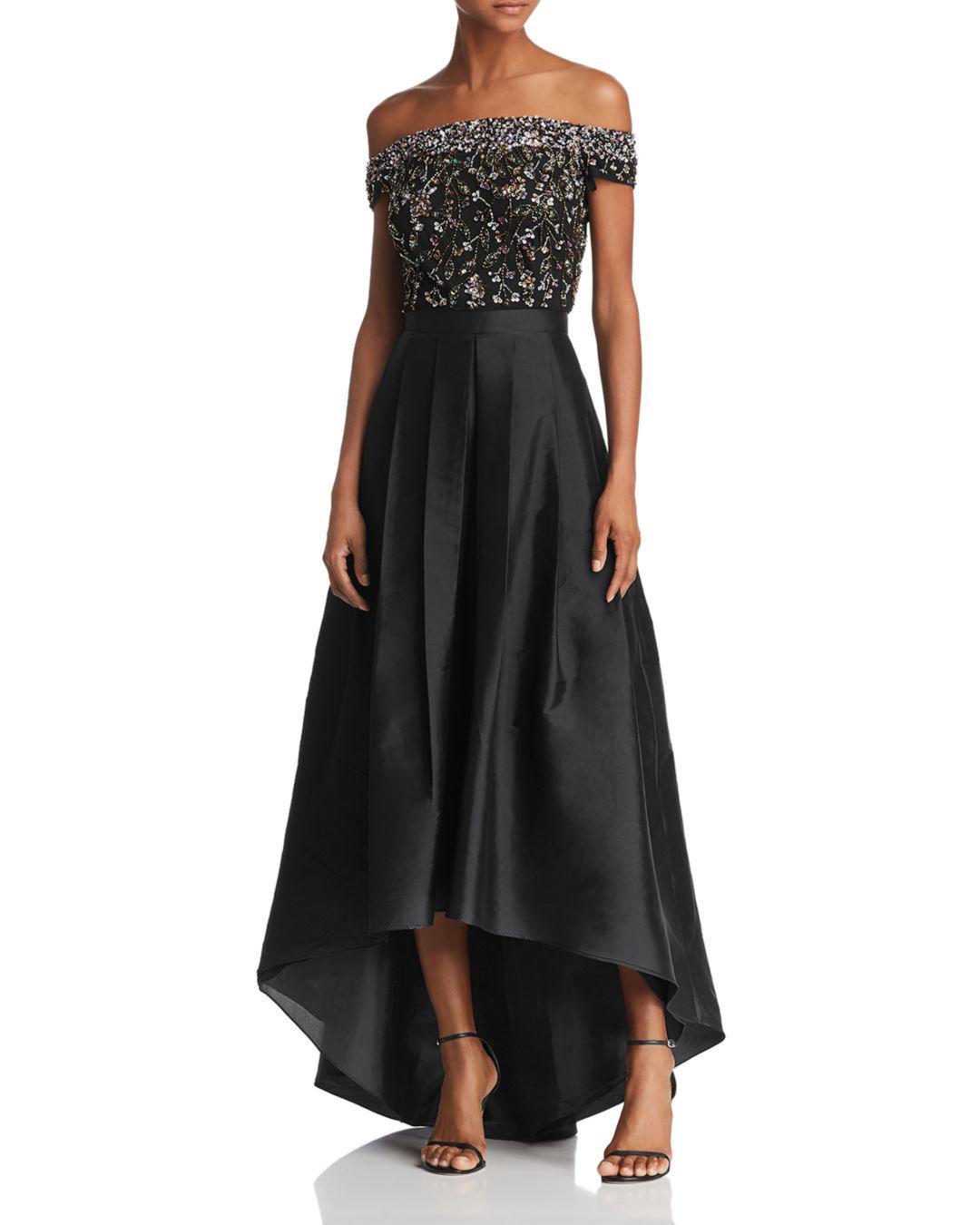 adrianna papell off shoulder gown