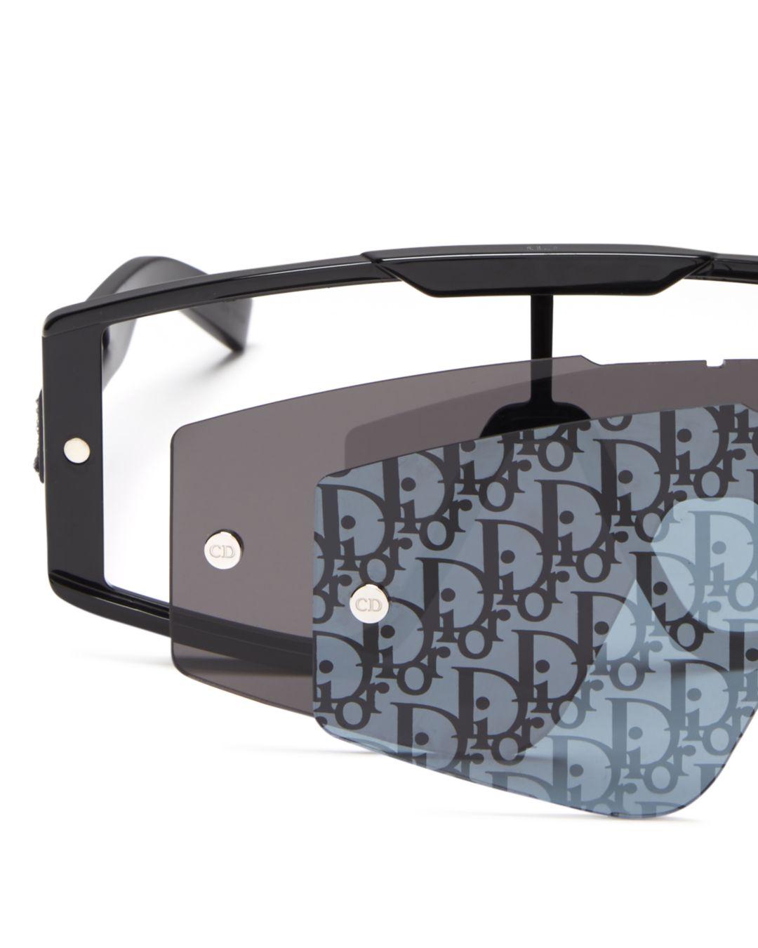Dior Xtrem Mask Sunglasses With Interchangeable Lenses In Black Gray Black Lyst
