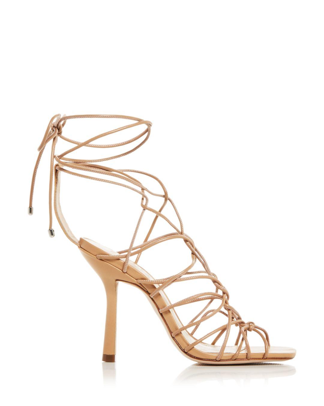 Schutz Leather Heyde Strappy Ankle Tie High Heel Sandals in Honey Beige  (Natural) | Lyst