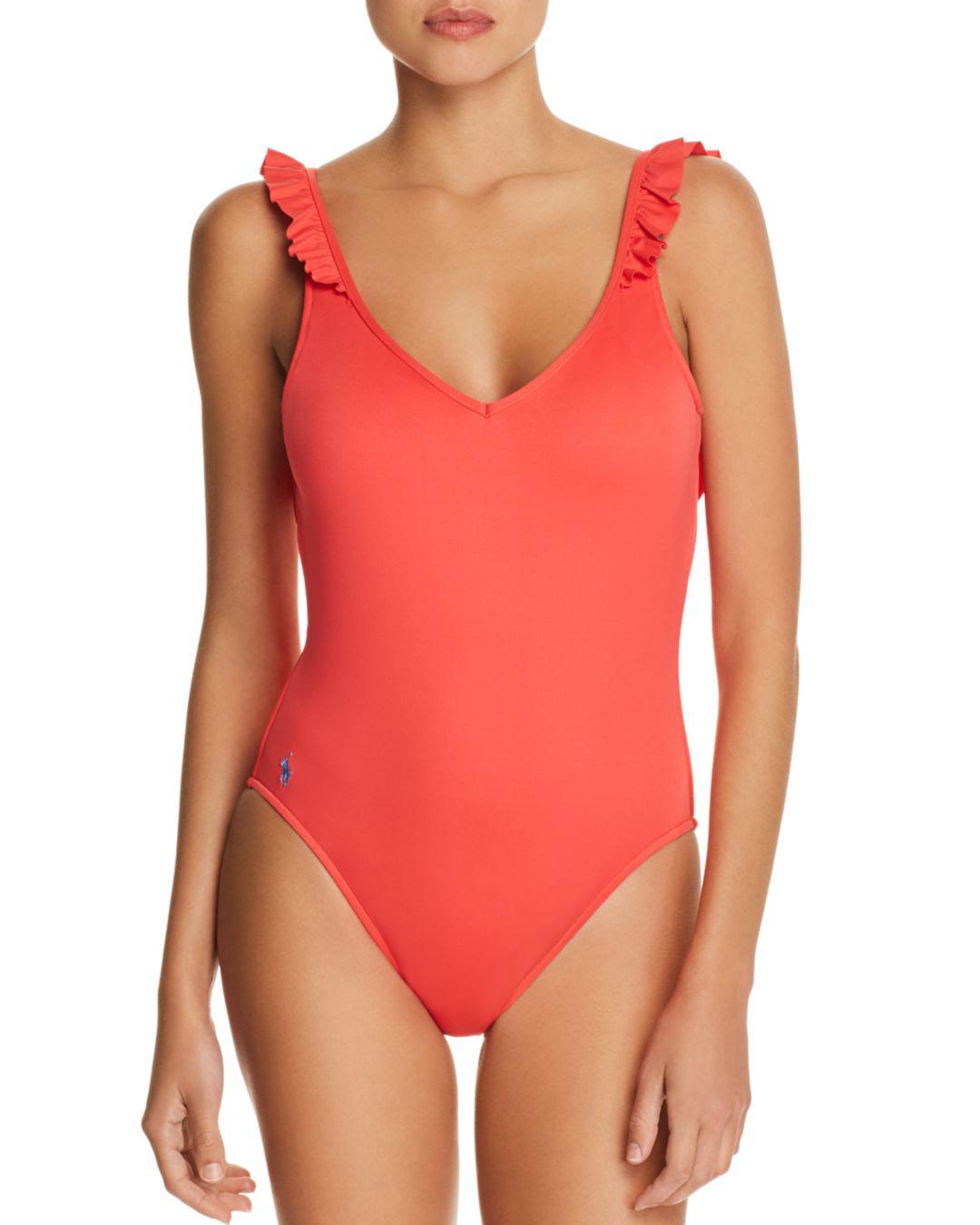 ralph lauren red swimsuit