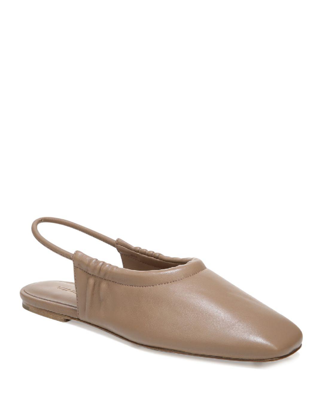 Vince Leather Cadya Slingback Flats | Lyst