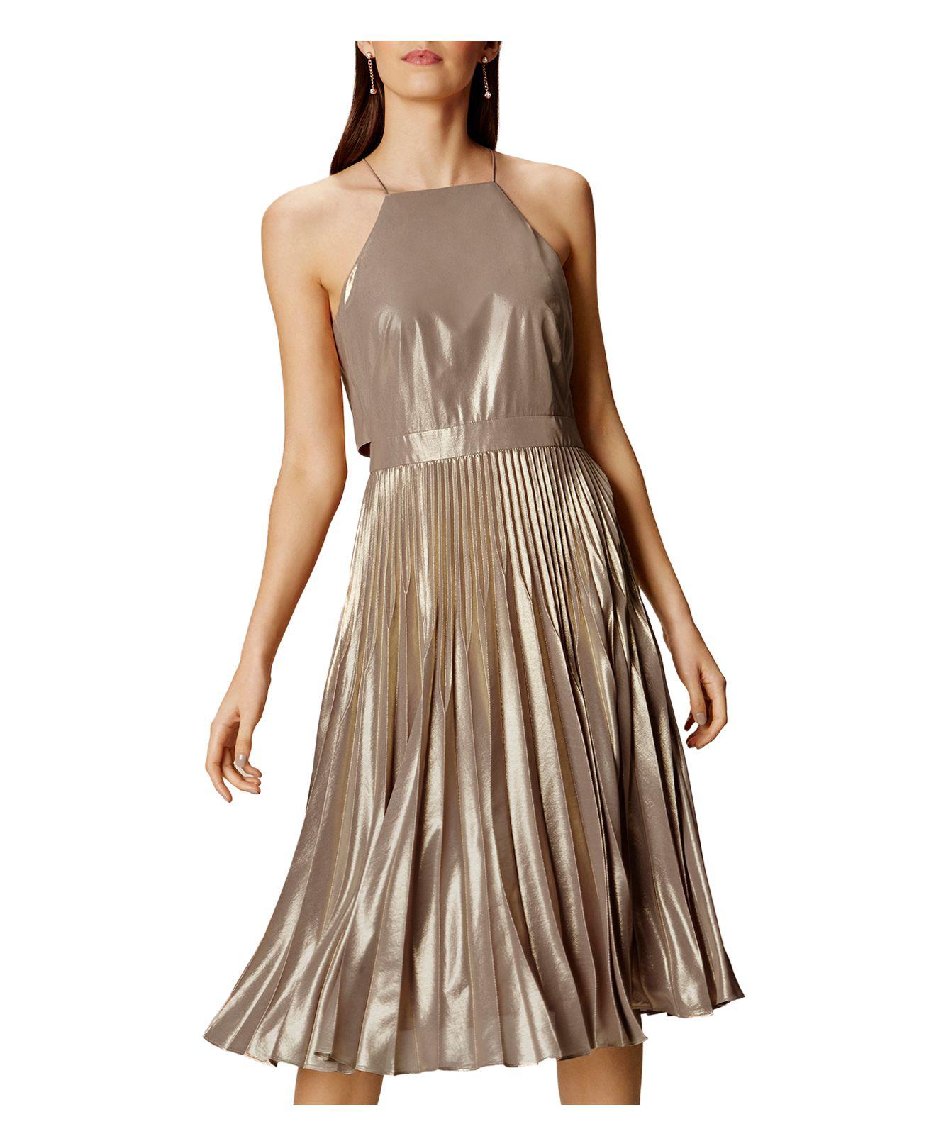 Karen Millen Atelier Metallic Pleated 