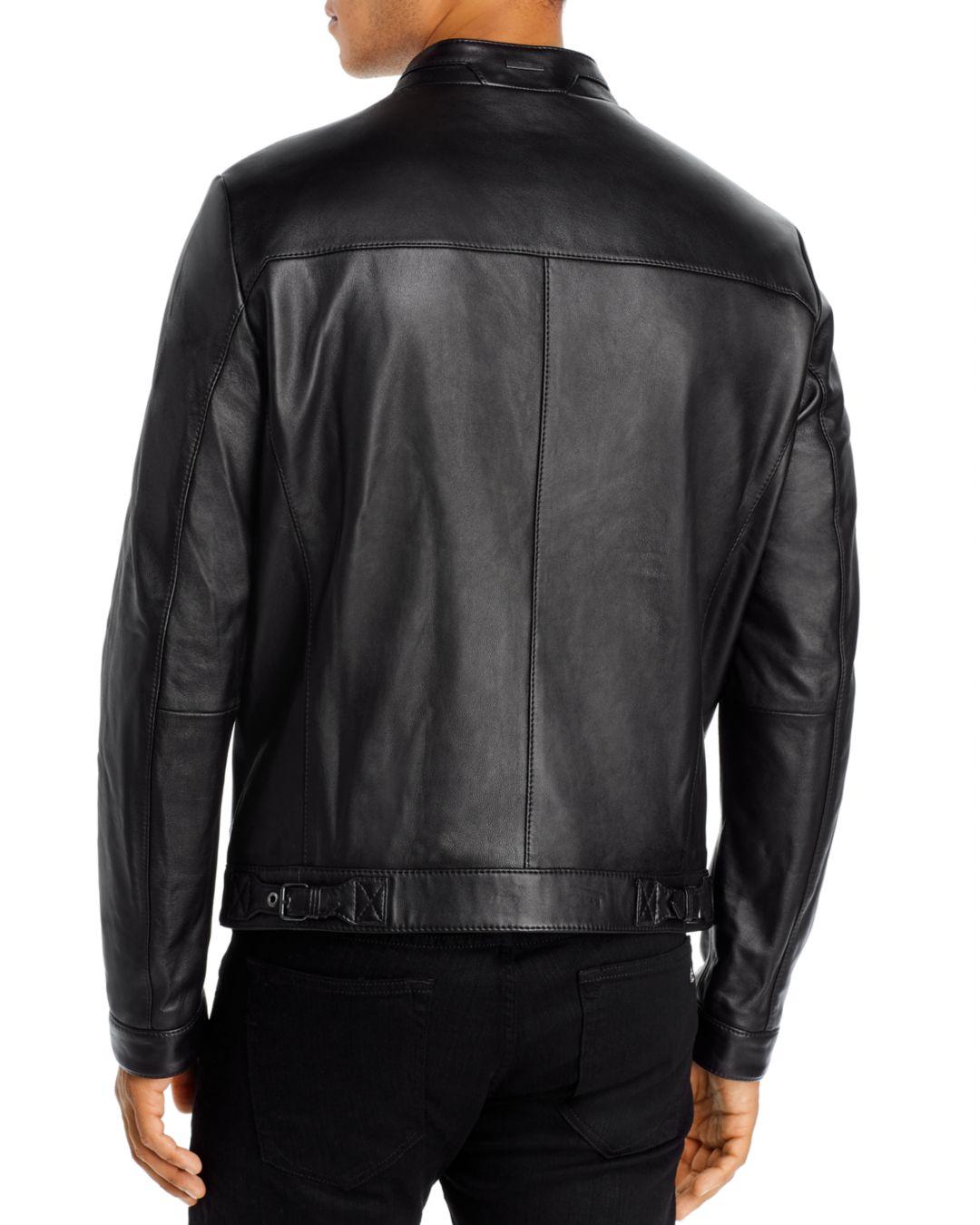 BOSS by Hugo Boss Nardi Leather Jacket in Black for Men - Lyst