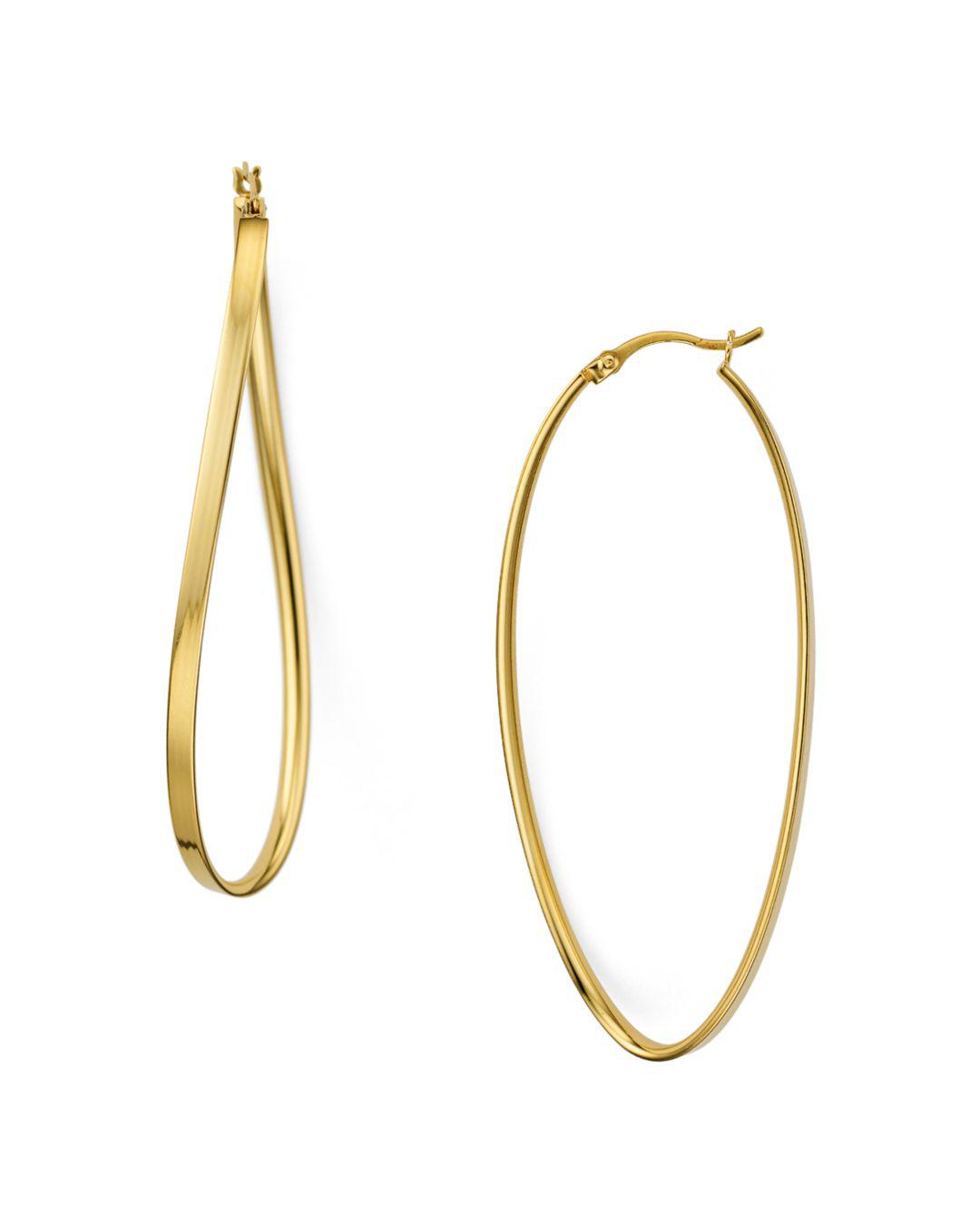 Lyst Argento Vivo Oval Twist Hoop Earrings In 14k Gold Plated Argento Vivo Women S Metallic Oval Twist Hoop Earrings In 14k Gold Plated
