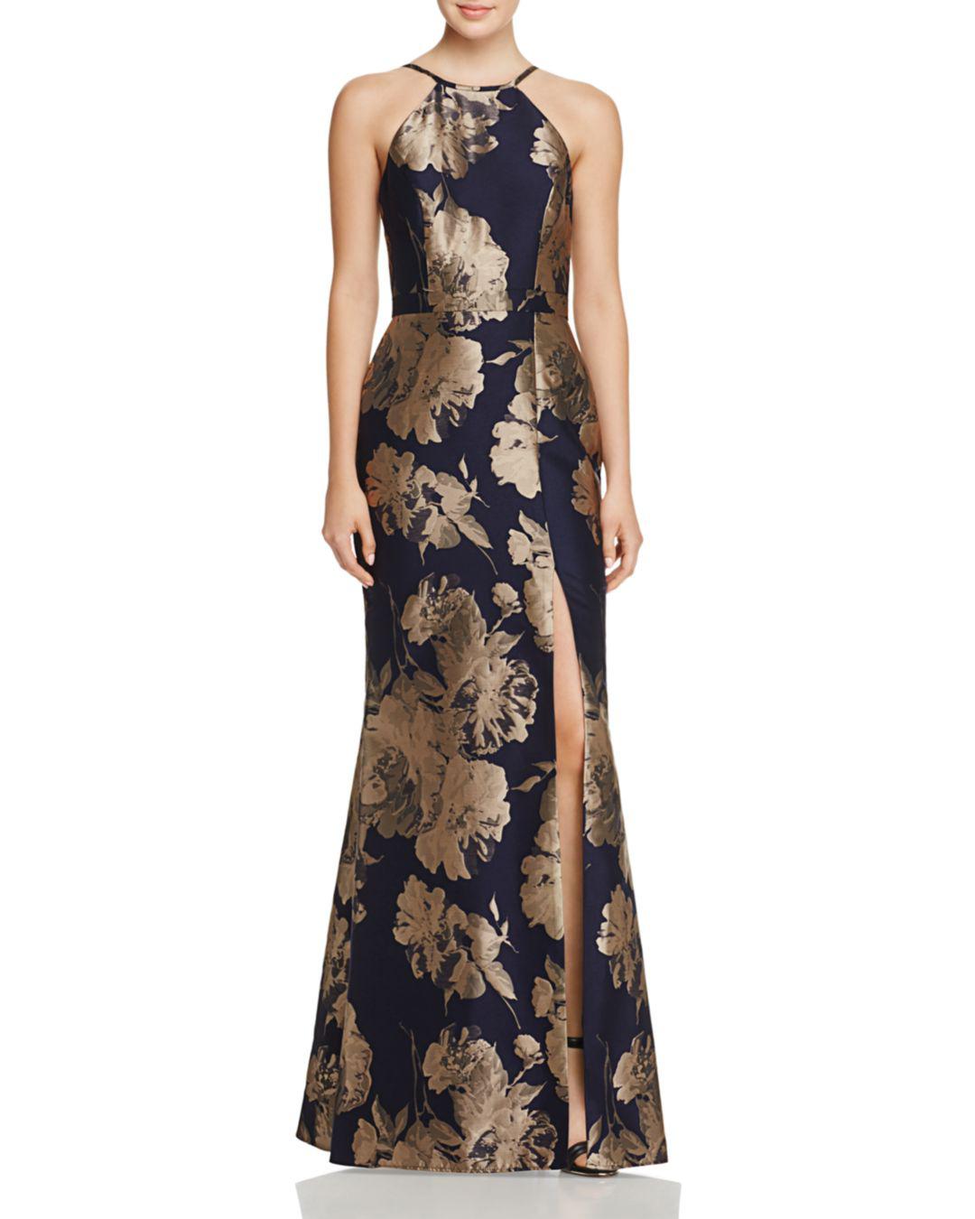 Betsy \u0026 Adam Floral Brocade Gown in 