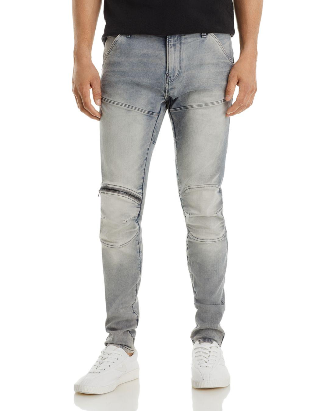 RAW G - Star Raw 5620 3d Zip Knee Skinny Jeans In Antic Fade in Blue for Men | Lyst