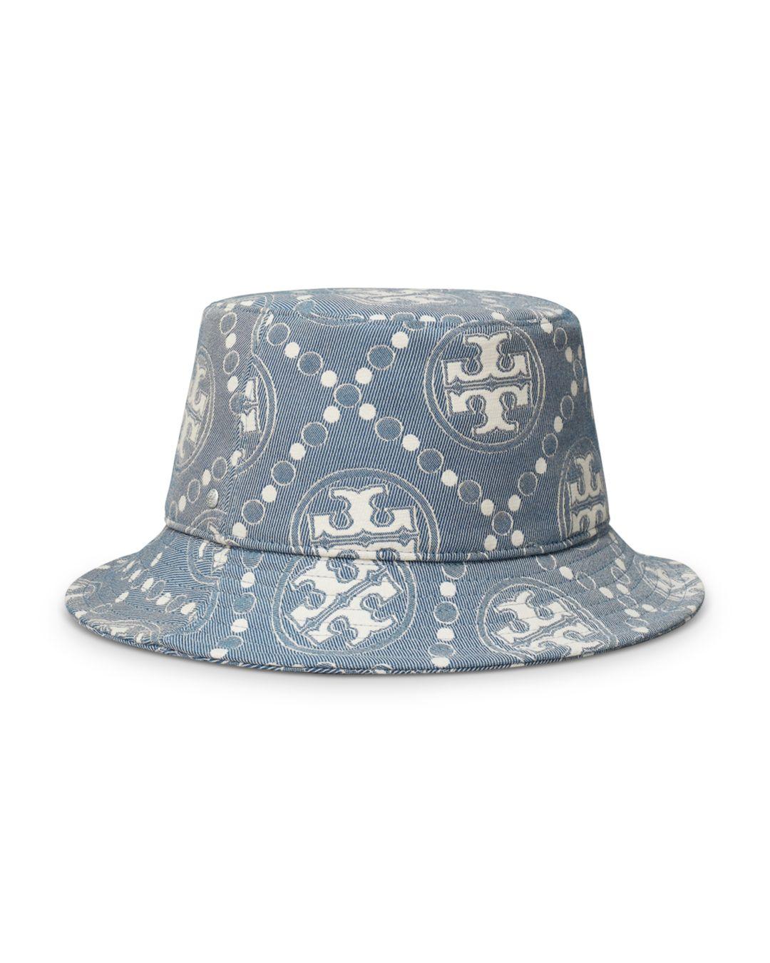 Tory Burch T Monogram Short Brim Bucket Hat in Blue | Lyst