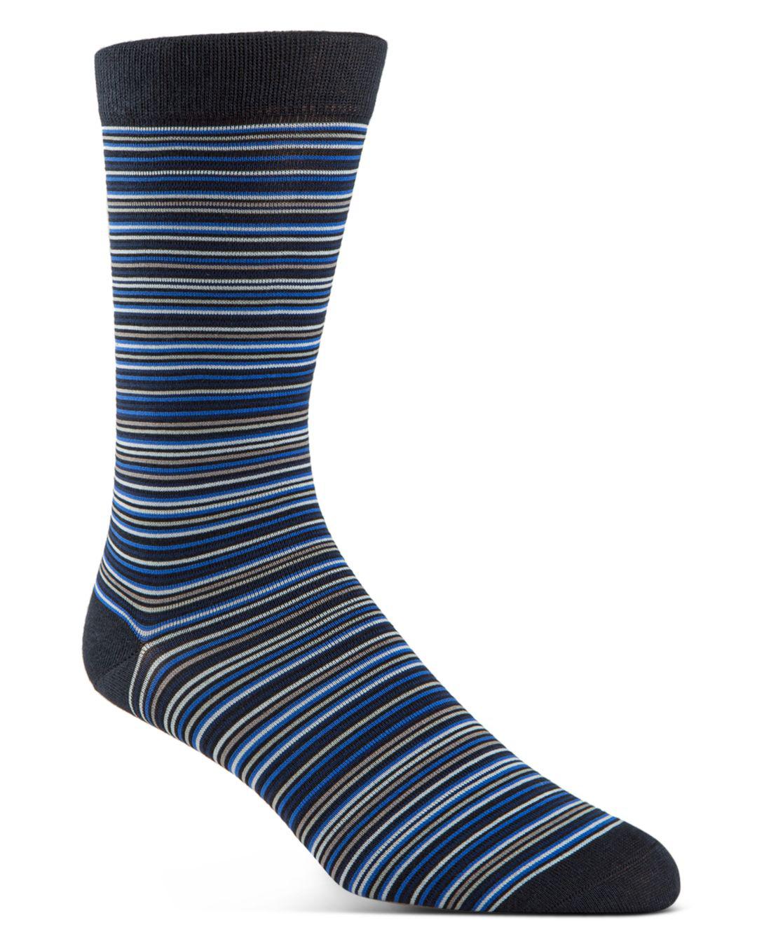 Cole Haan Synthetic Multi Stripe Dress Socks in Navy (Blue) for Men - Lyst