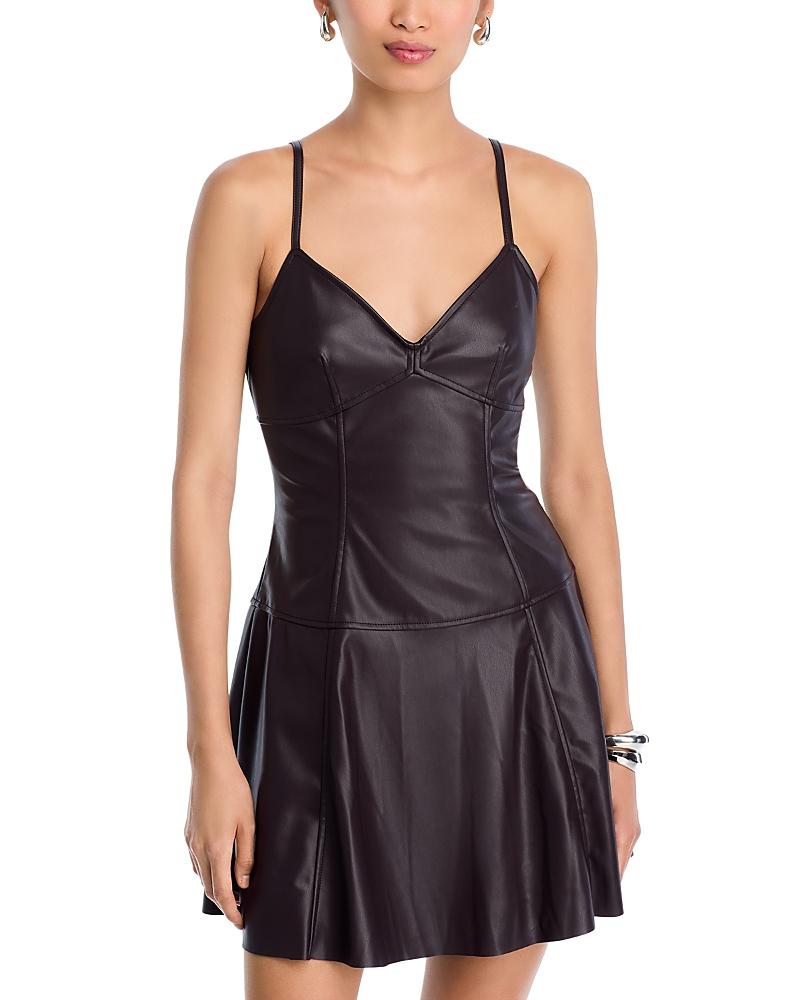 Steve Madden Abbott Faux Leather Dress in Black | Lyst