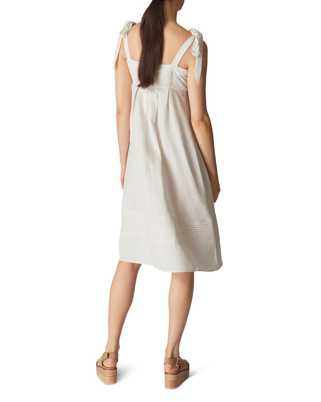 whistles nina button linen dress