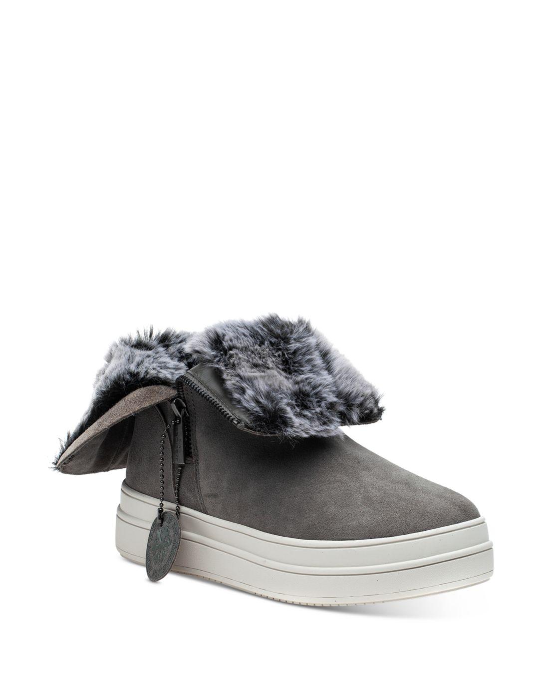 fur lined trainer boots