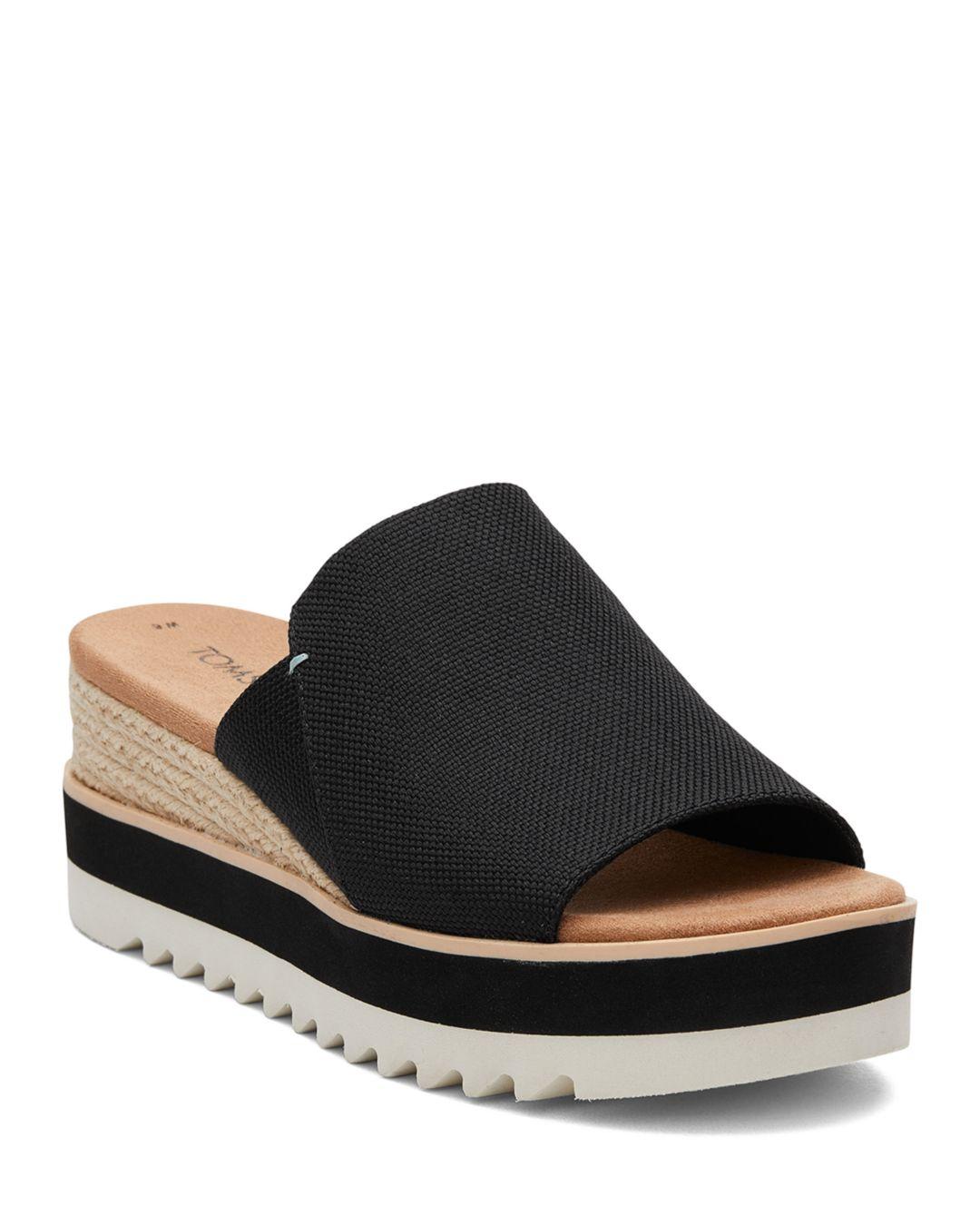 TOMS Diana Mule Platform Wedge Sandals in Black Lyst