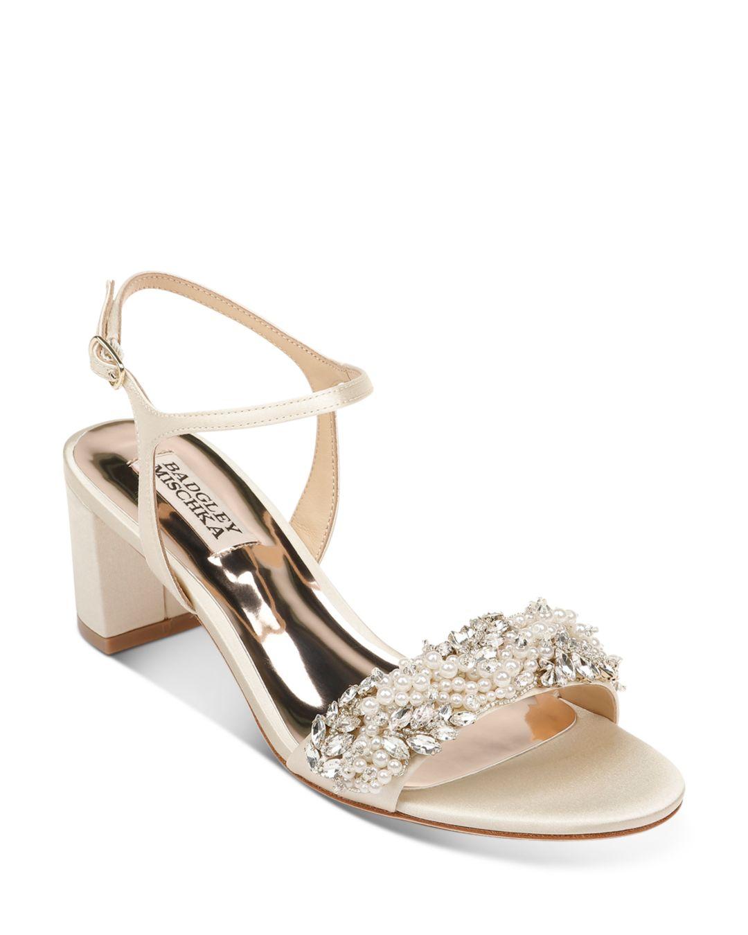 embellished block heels