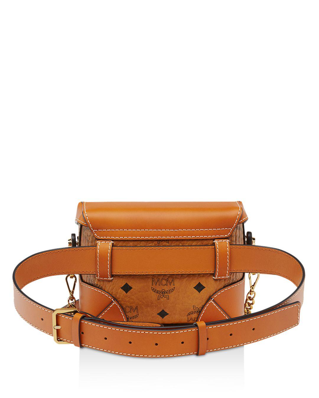 MCM Synthetic Soft Berlin Visetos Belt Bag Small Cognac | Lyst