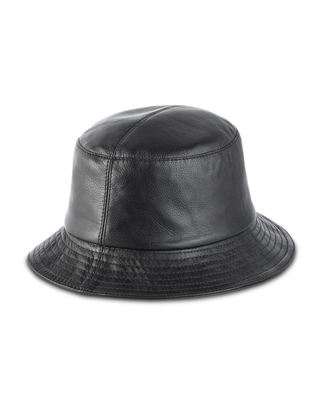 Helen Kaminski Oriel Leather Bucket Hat in Black - Lyst